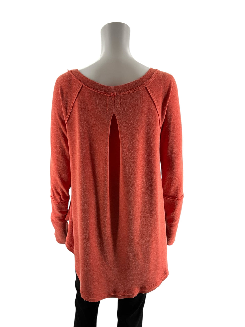 Bucket List orange solid pre-owned ladies top, size small, relaxed fit pullover tunic for casual loungewear or athleisure.