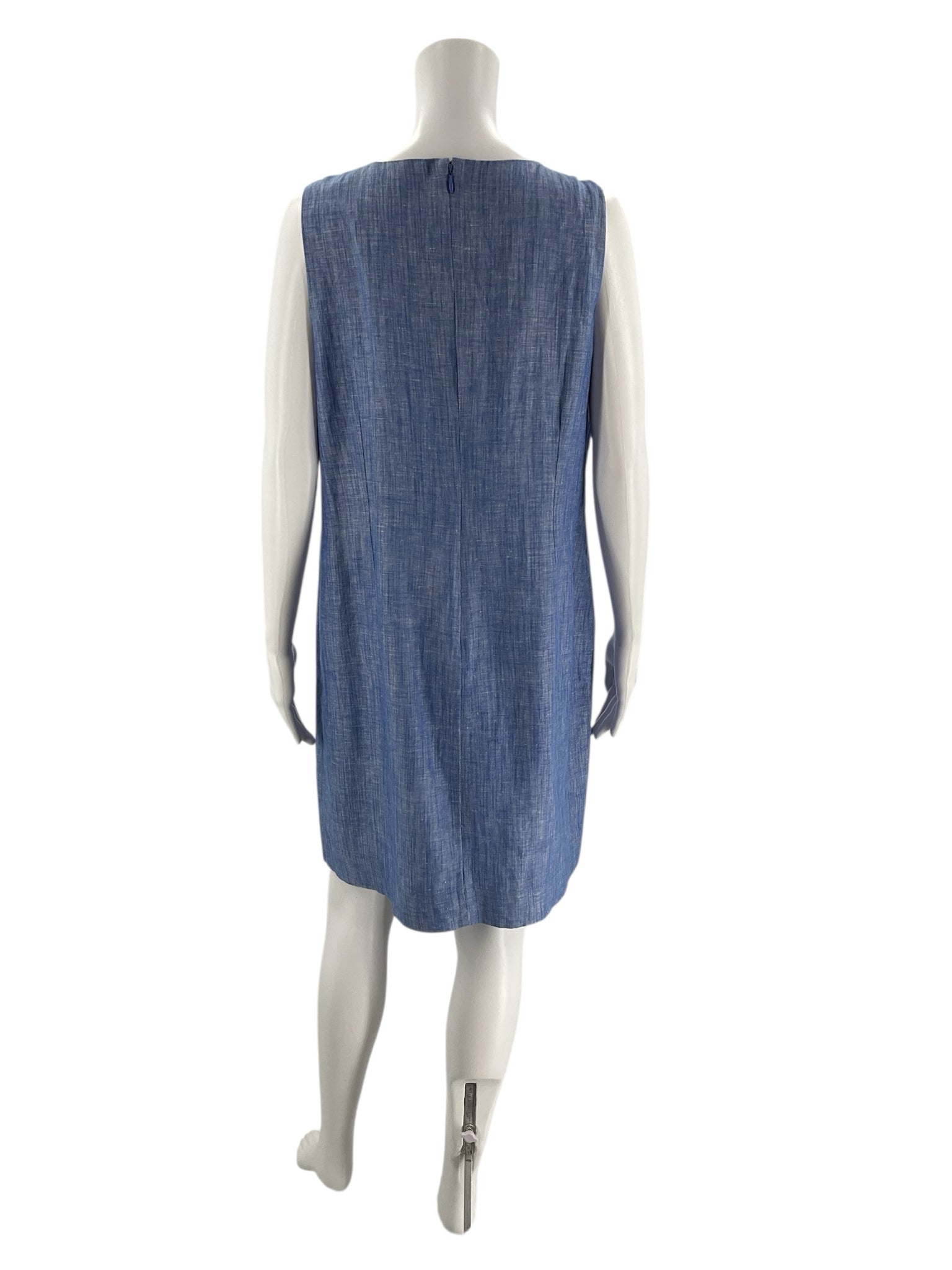 Talbots Chambray Embroidered Pre-Owned Ladies Dress - Size 14 Petite - Margaret’s Fine Consignment