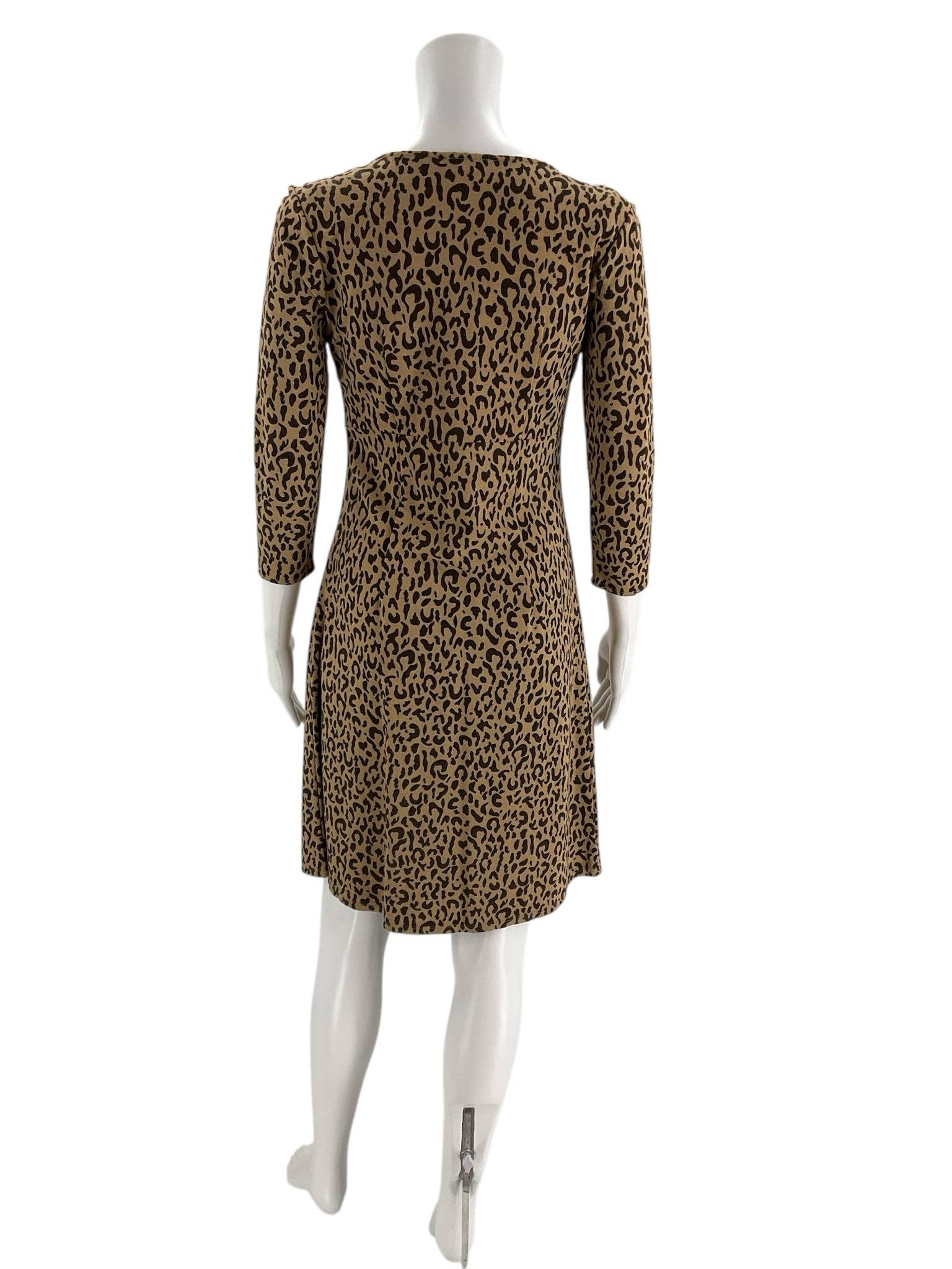 Loft Brown Animal Print Pre-Owned Ladies Dress - Size 4 Petite - Margaret’s Fine Consignment