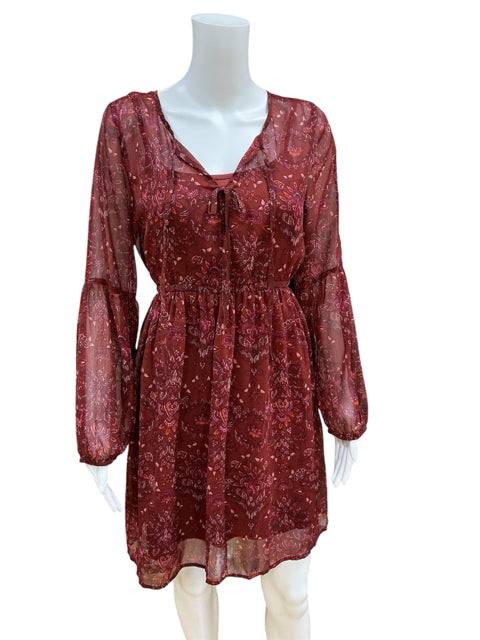 Mudd Rust Paisley Ladies Pre-Owned Dress - Size Large - Margaret’s Fine Consignment
