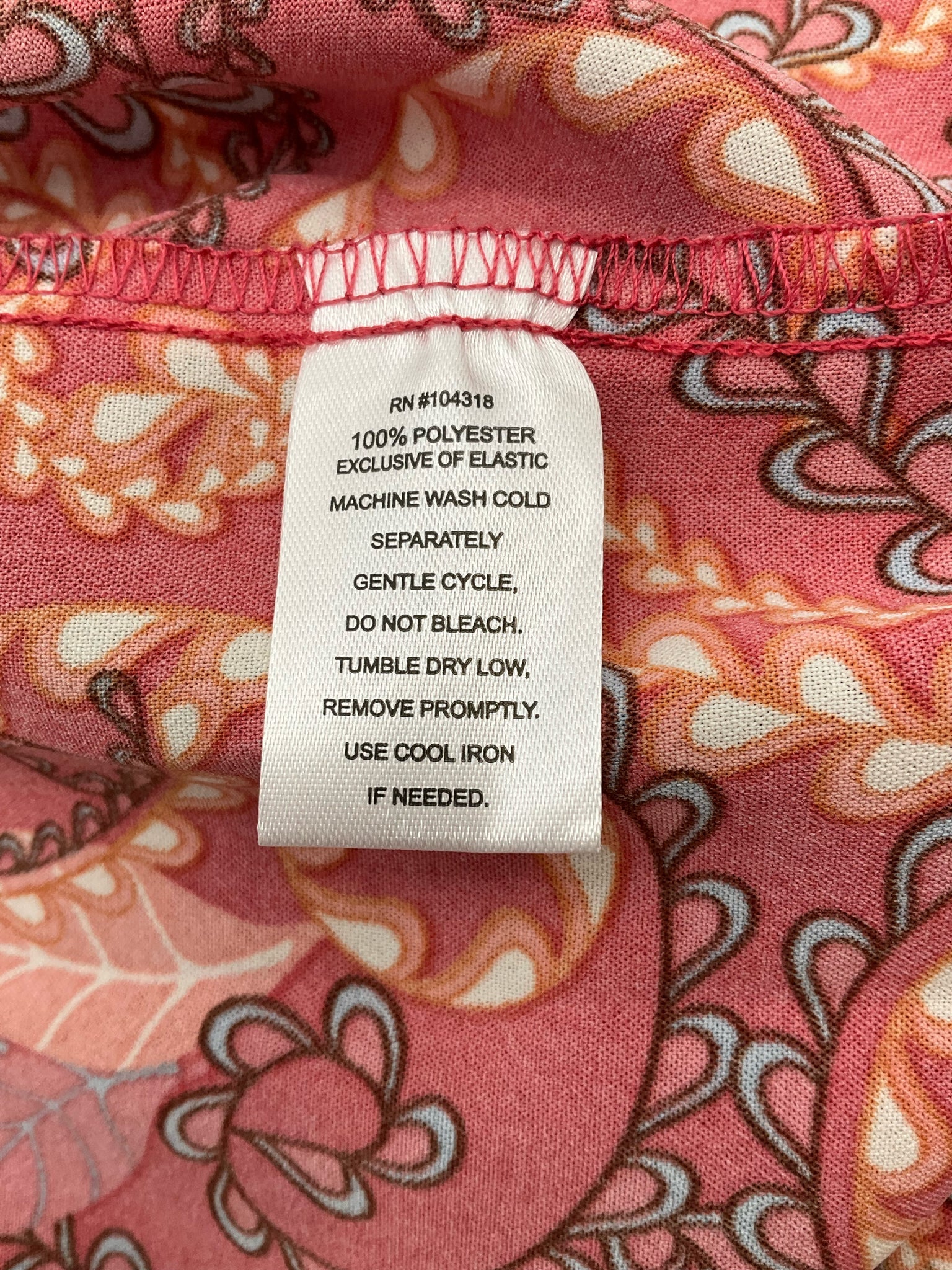 Harlow & Rose Pink/Orange Print Pre-Owned Ladies Dress  - Size Small Petite