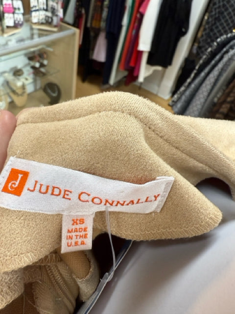 Jude Connally Tan suede Solid Pre-Owned Ladies Dress - Size XS