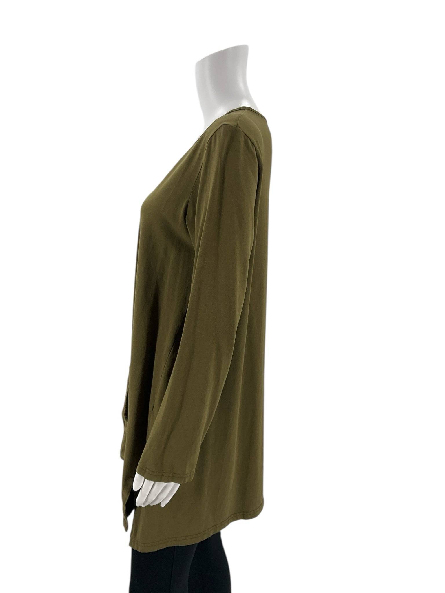 Iridium Olive Solid Top - Size Small - Margaret’s Fine Consignment