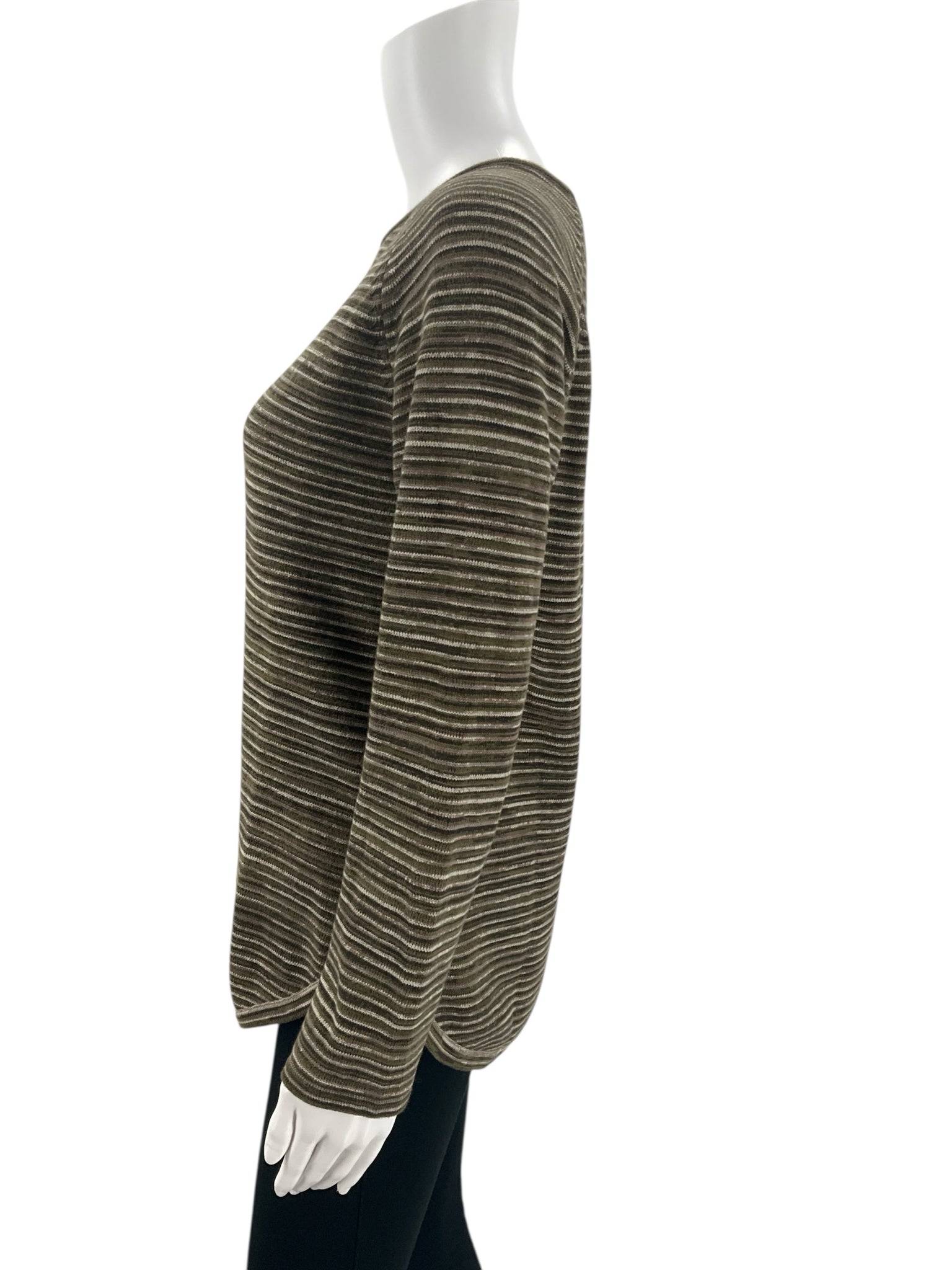 Eight Eight Eight Olive Stripe Top - Size Small - Margaret’s Fine Consignment