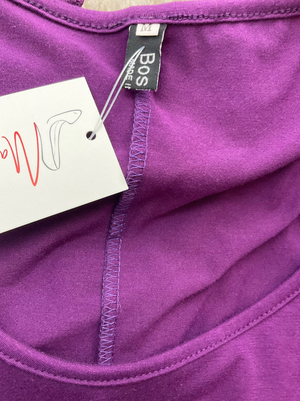 Bosbary plum solid cold shoulder tunic top for women in size medium, featuring a flowy boho casual design.