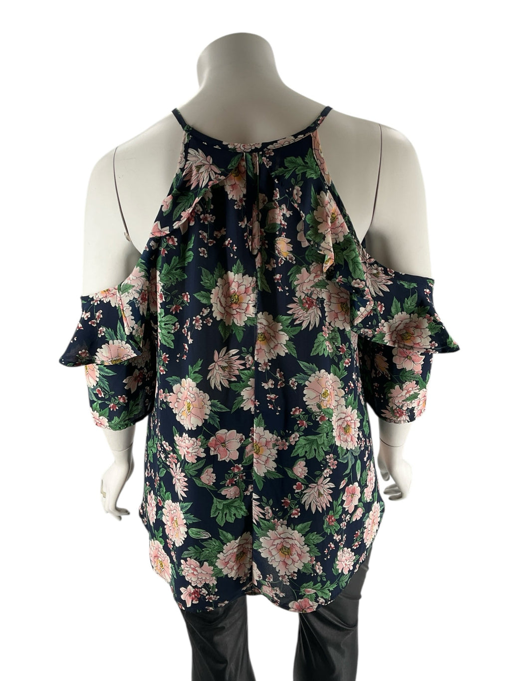 Janette Plus Blue/Multi Floral Pre-Owned Ladies Blouse -  Size 3X