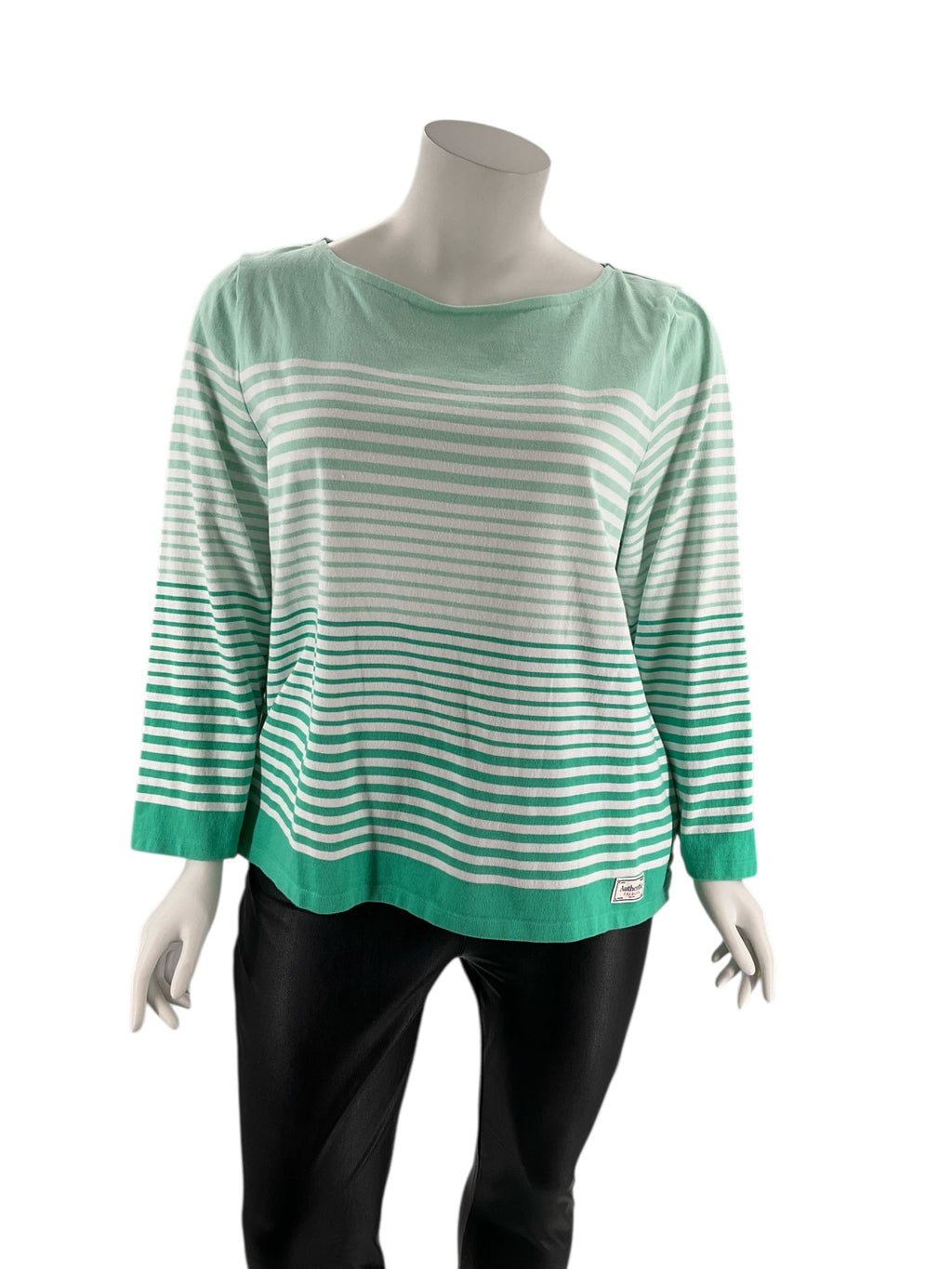 Talbots Green/White Stripe Pre-Owned Ladies Top - Size 3X