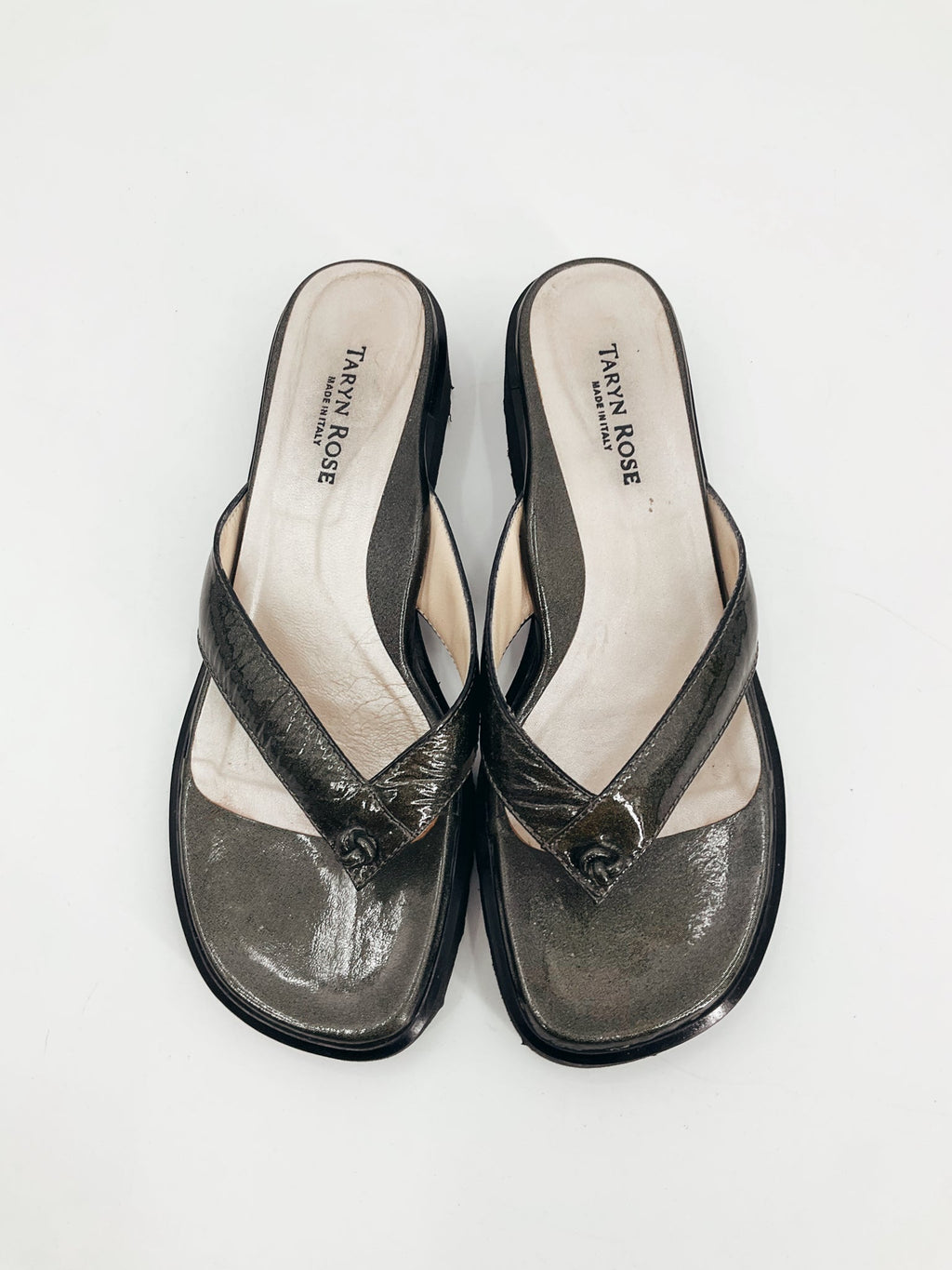 Taryn Rose Olive Shimmer Pre-Owned Ladies Sandals - Size 8.5