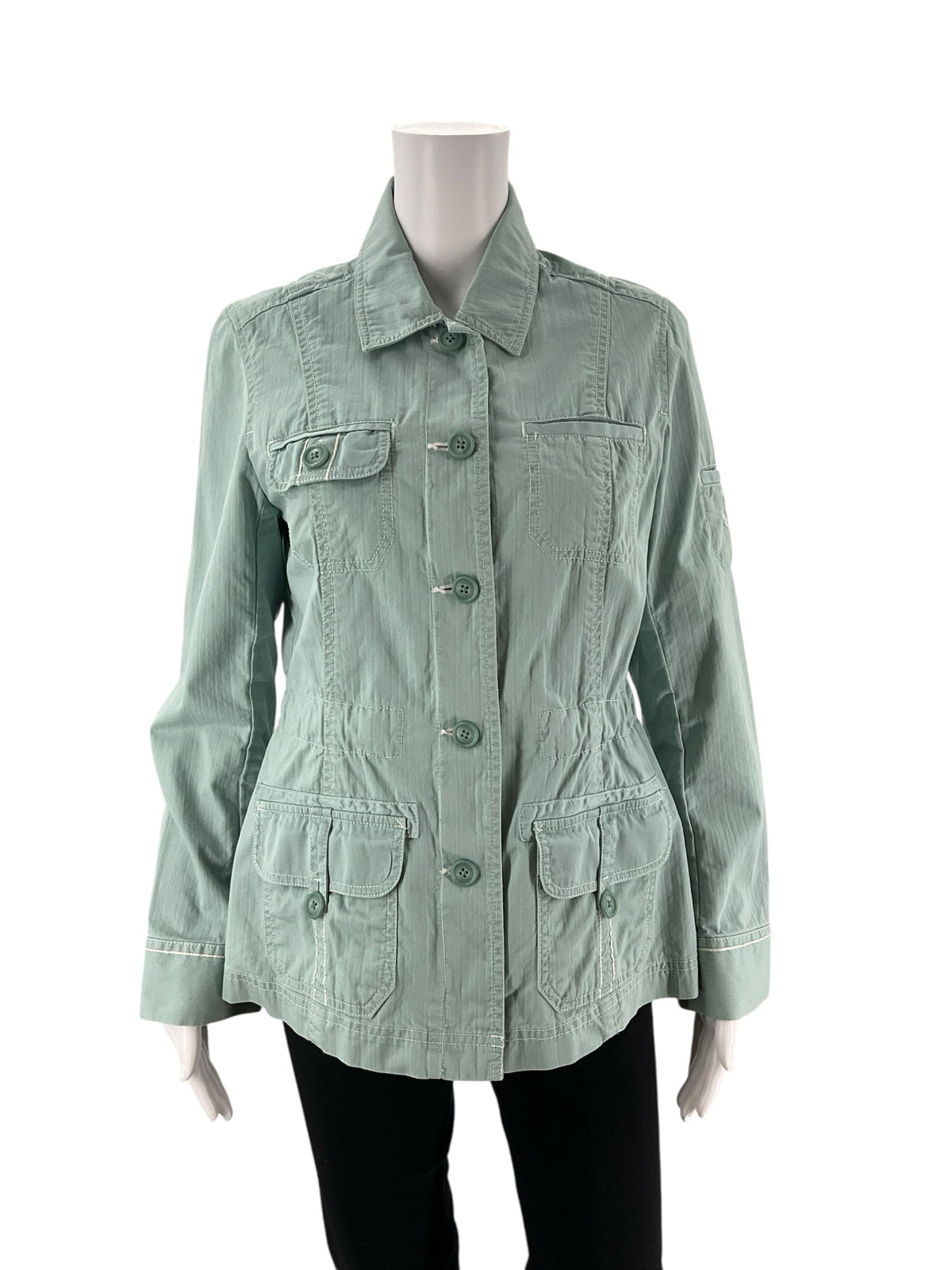 Eddie Bauer Aqua Solid Pre-Owned Ladies Jacket - Size Medium Petite