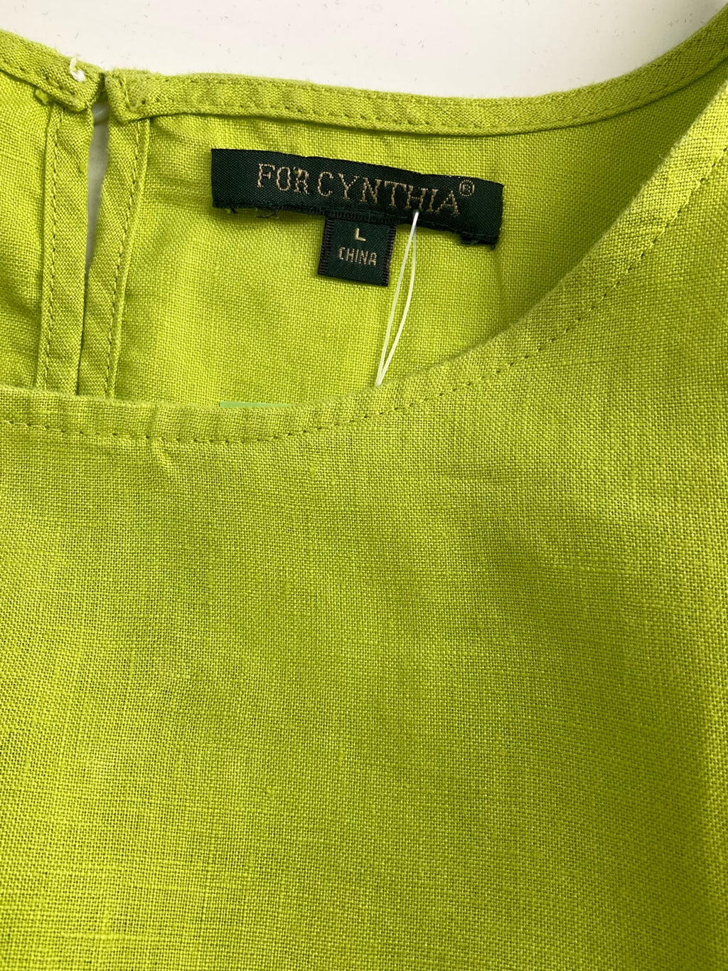 For Cynthia - Lime Solid Pre-Owned Ladies Casual Top - Size Large