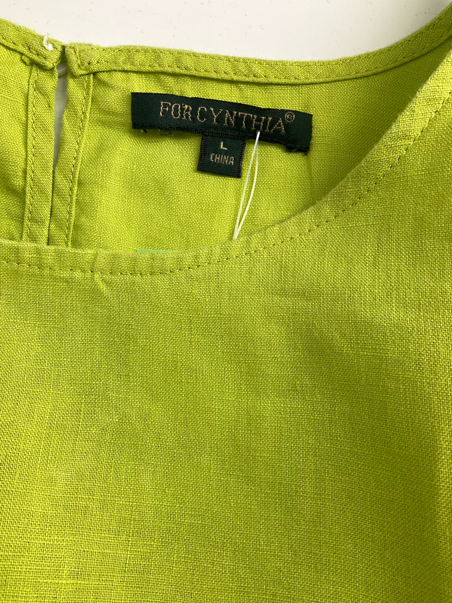 For Cynthia - Lime Solid Pre-Owned Ladies Casual Top - Size Large