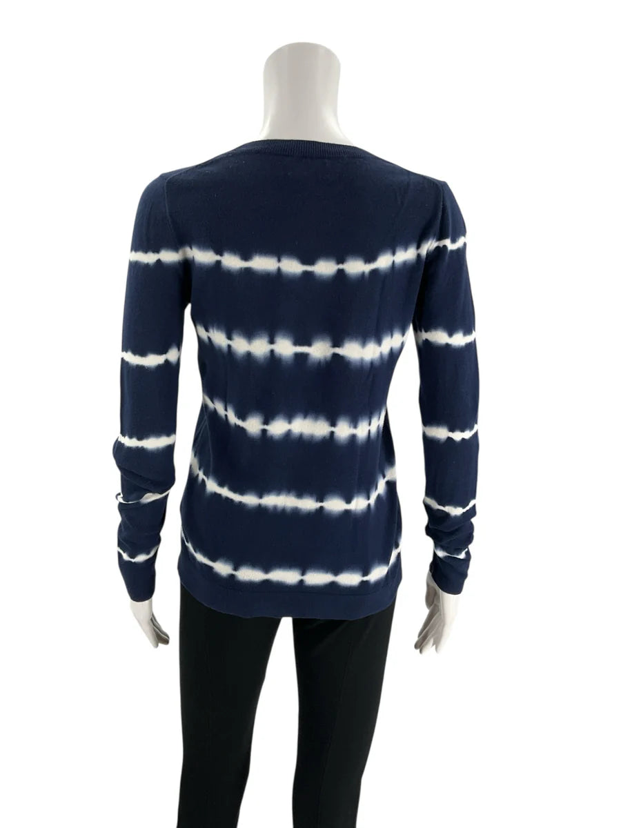 J Crew Navy/White Tye Dye Pre-Owned Ladies Top - Size XS