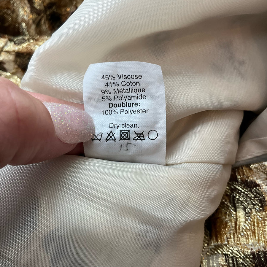 J Crew Gold Animal Print Pre-Owned Ladies Dress - Size 4