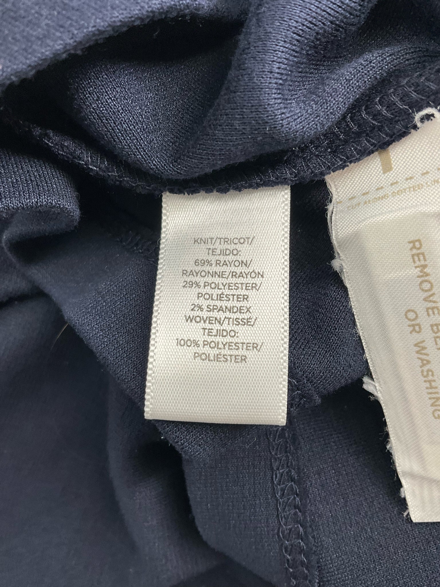 Loft Navy Solid Pre-Owned Ladies Dress - Size Medium Petite