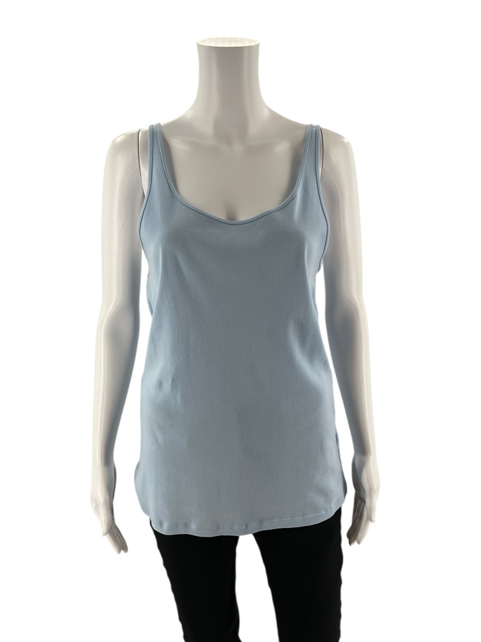 Eileen Fisher - Baby Blue Solid Pre-Owned Ladies Casual Top - Size Large