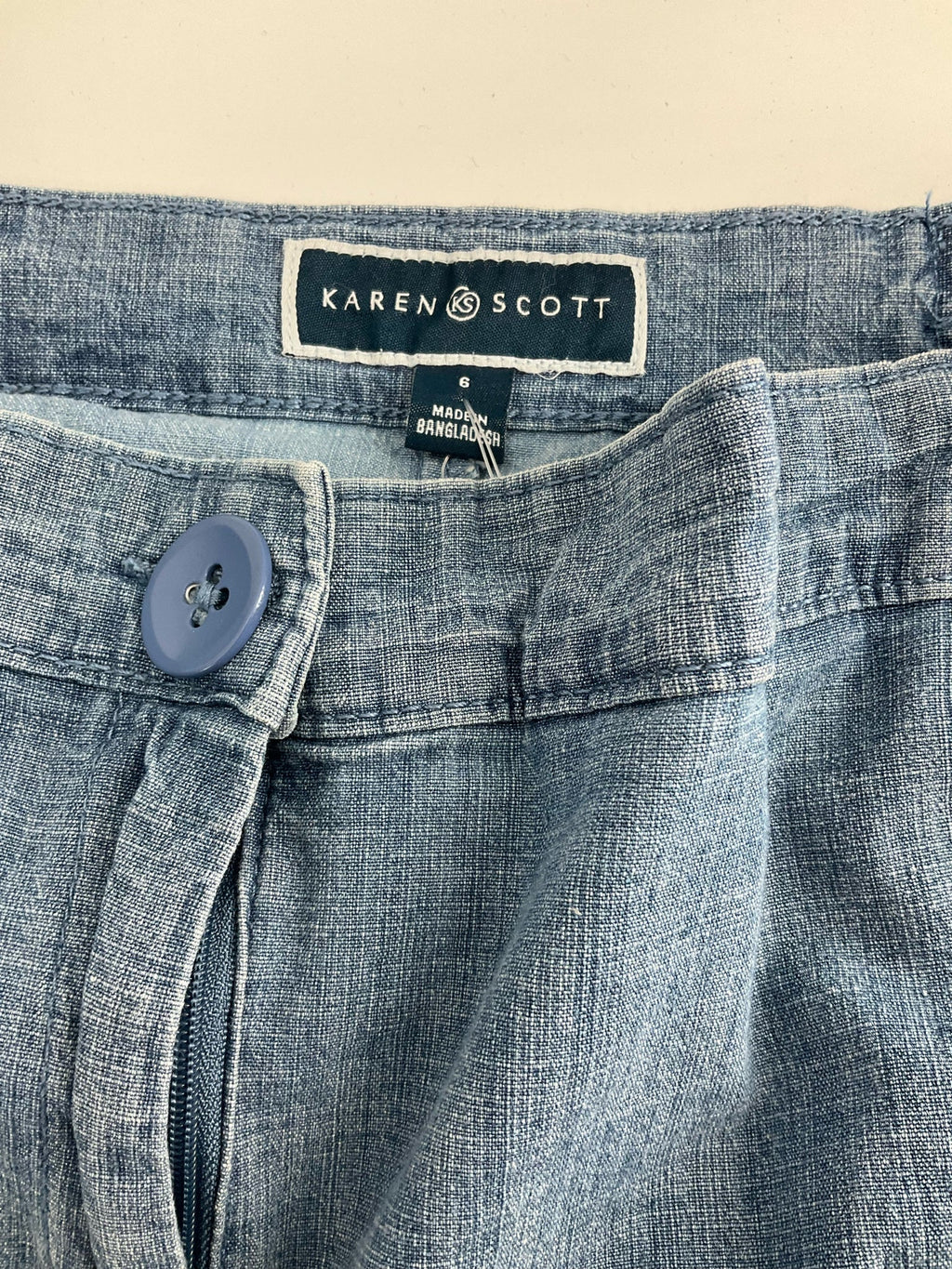 Karen Scott - Blue Solid Pre-Owned Ladies Skirt - Size 6