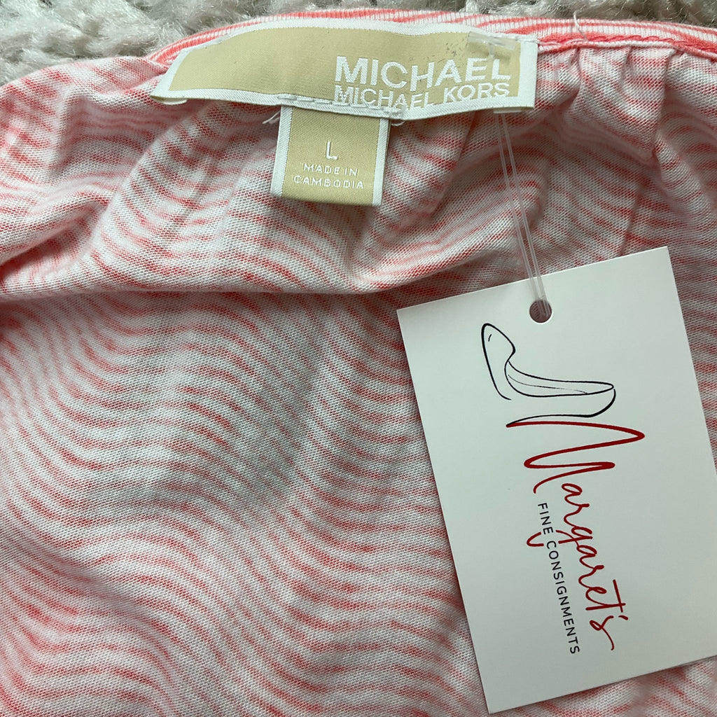 Michael Kors Pink/White Stripe Pre-Owned Ladies Top - Size Large - Margaret’s Fine Consignment