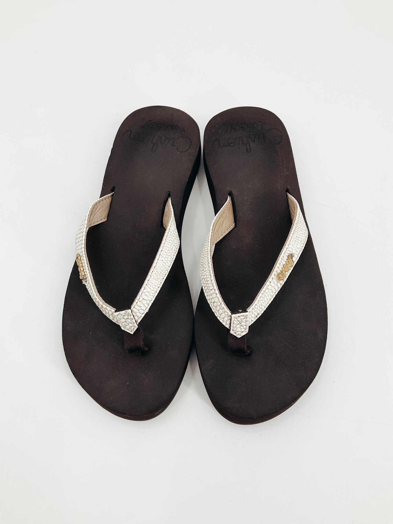 Reef Brown/Cream Pre-Owned Ladies Sandals - Size 7