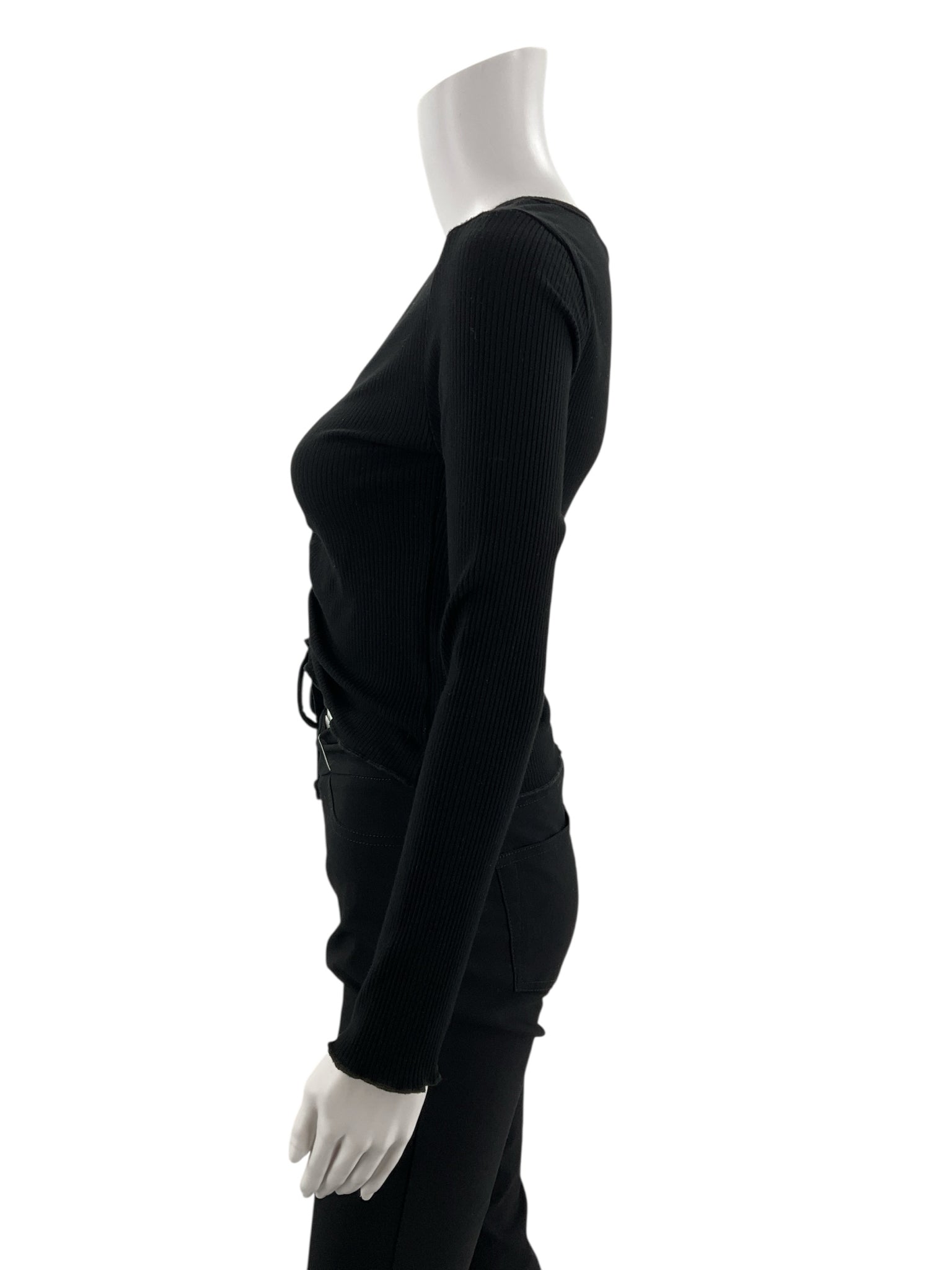 Altar'd State Black Ribbed Pre-Owned Ladies Top - Size Small
