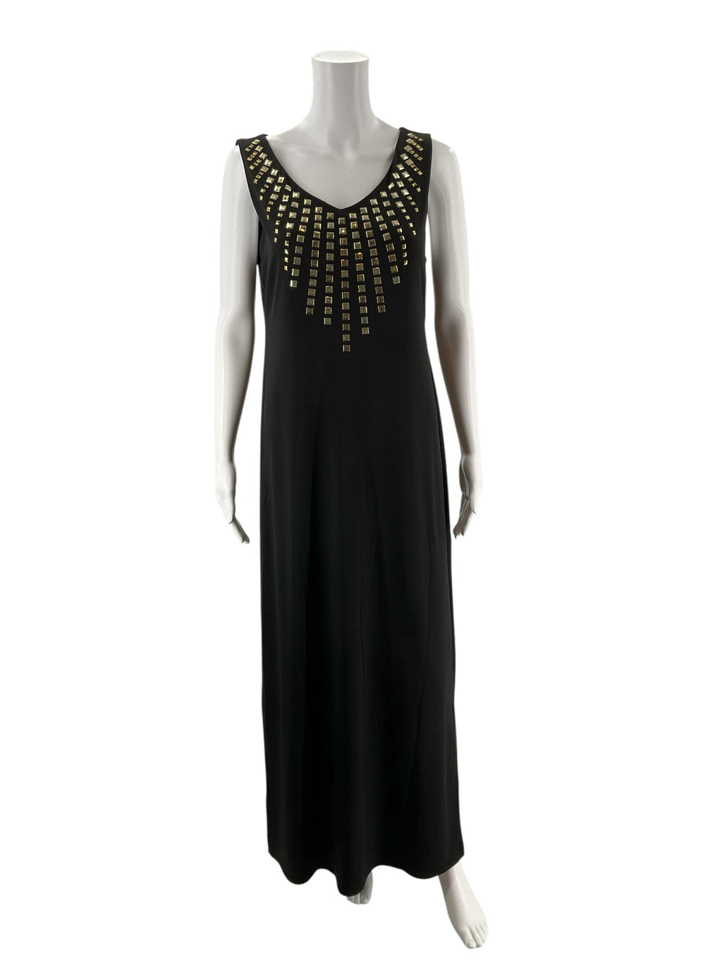 Carmen Marc Valvo Black/Gold Pre-Owned Ladies Dress - Size Medium