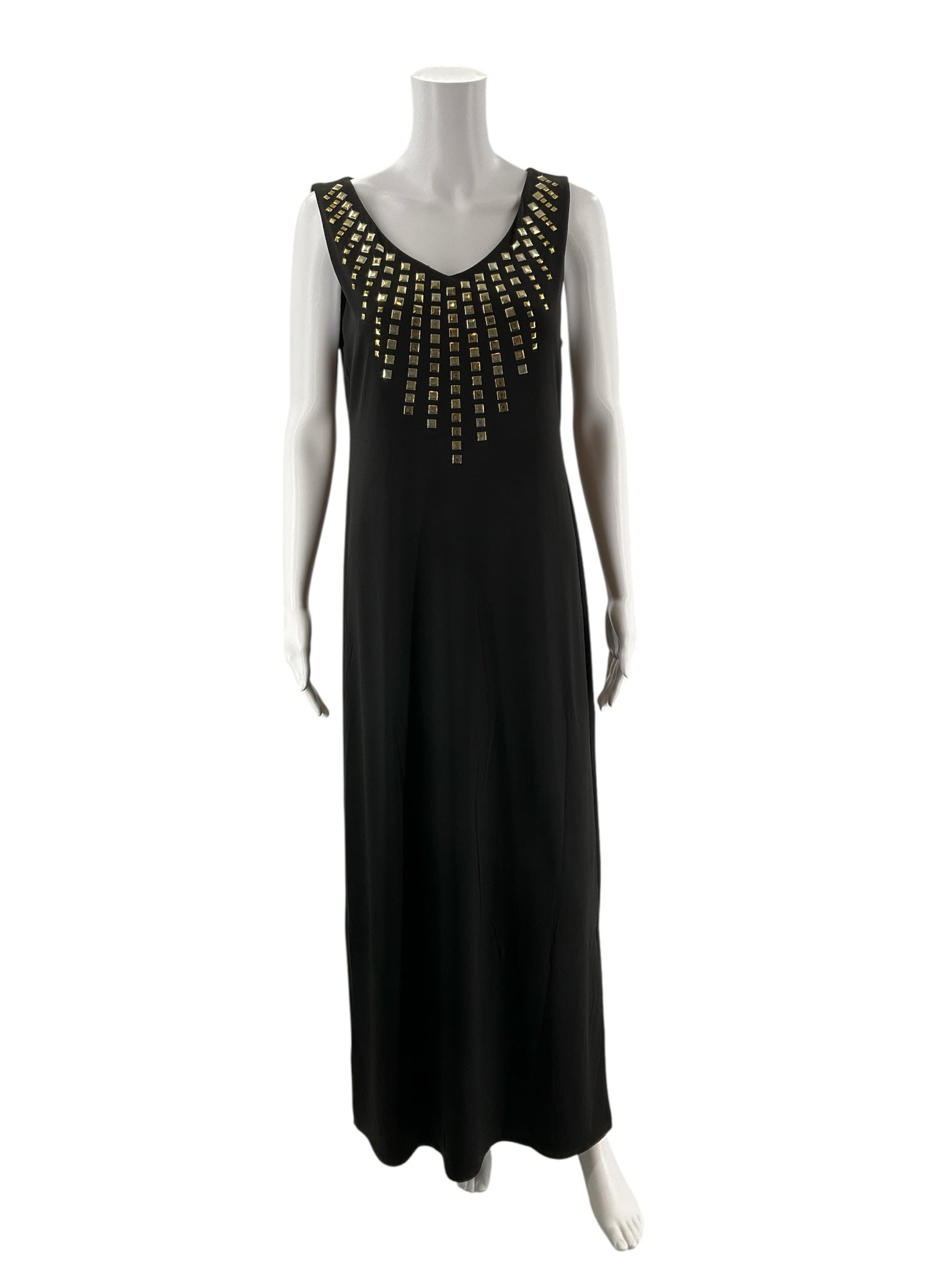 Carmen Marc Valvo Black/Gold Pre-Owned Ladies Dress - Size Medium