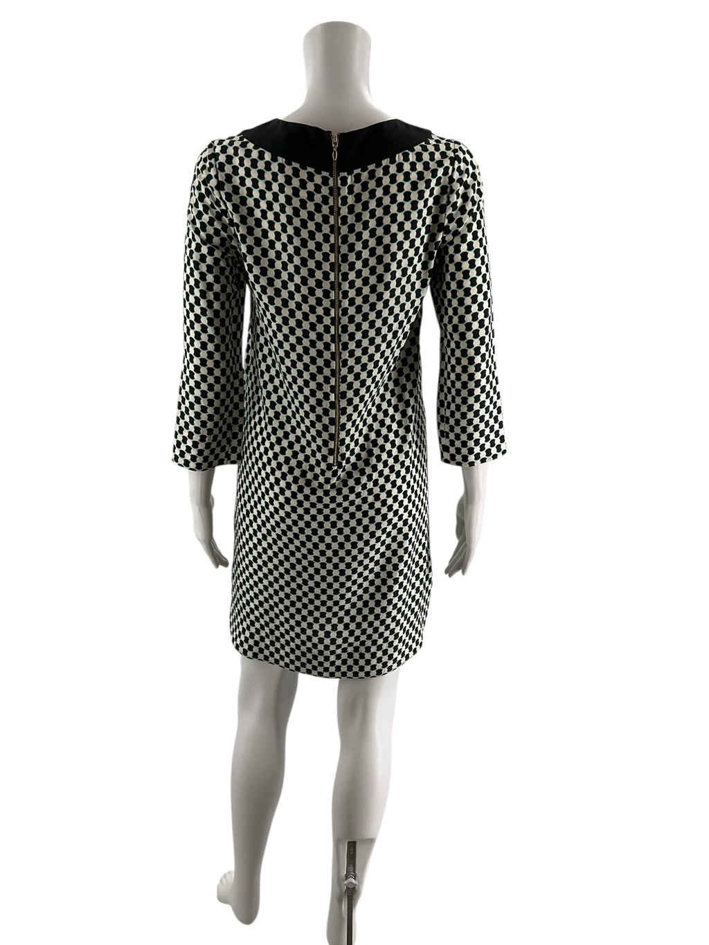 Kate Spade Cream/Navy Circles Pre-Owned Ladies Dress - Size XS