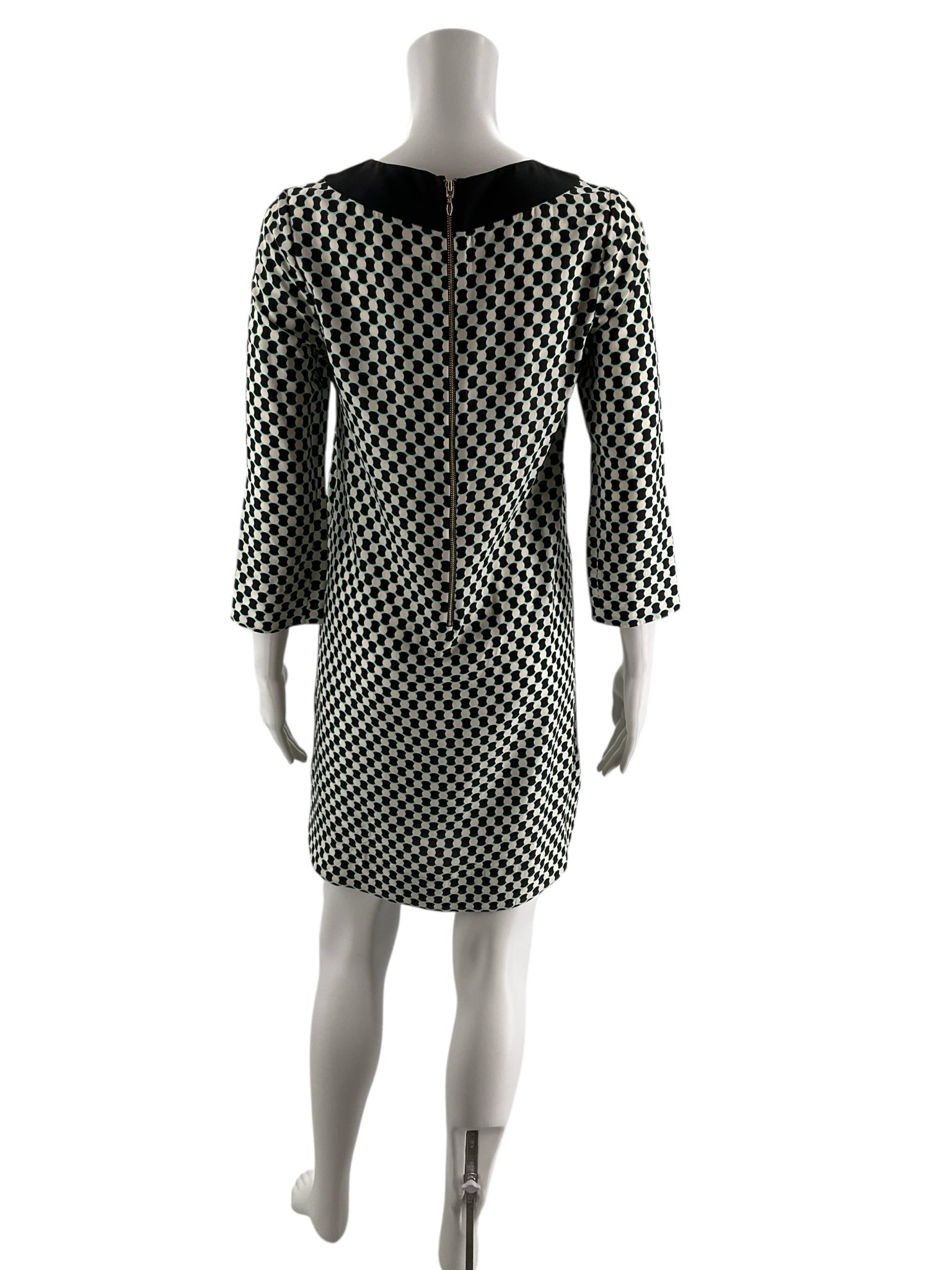 Kate Spade Cream/Navy Circles Pre-Owned Ladies Dress - Size XS