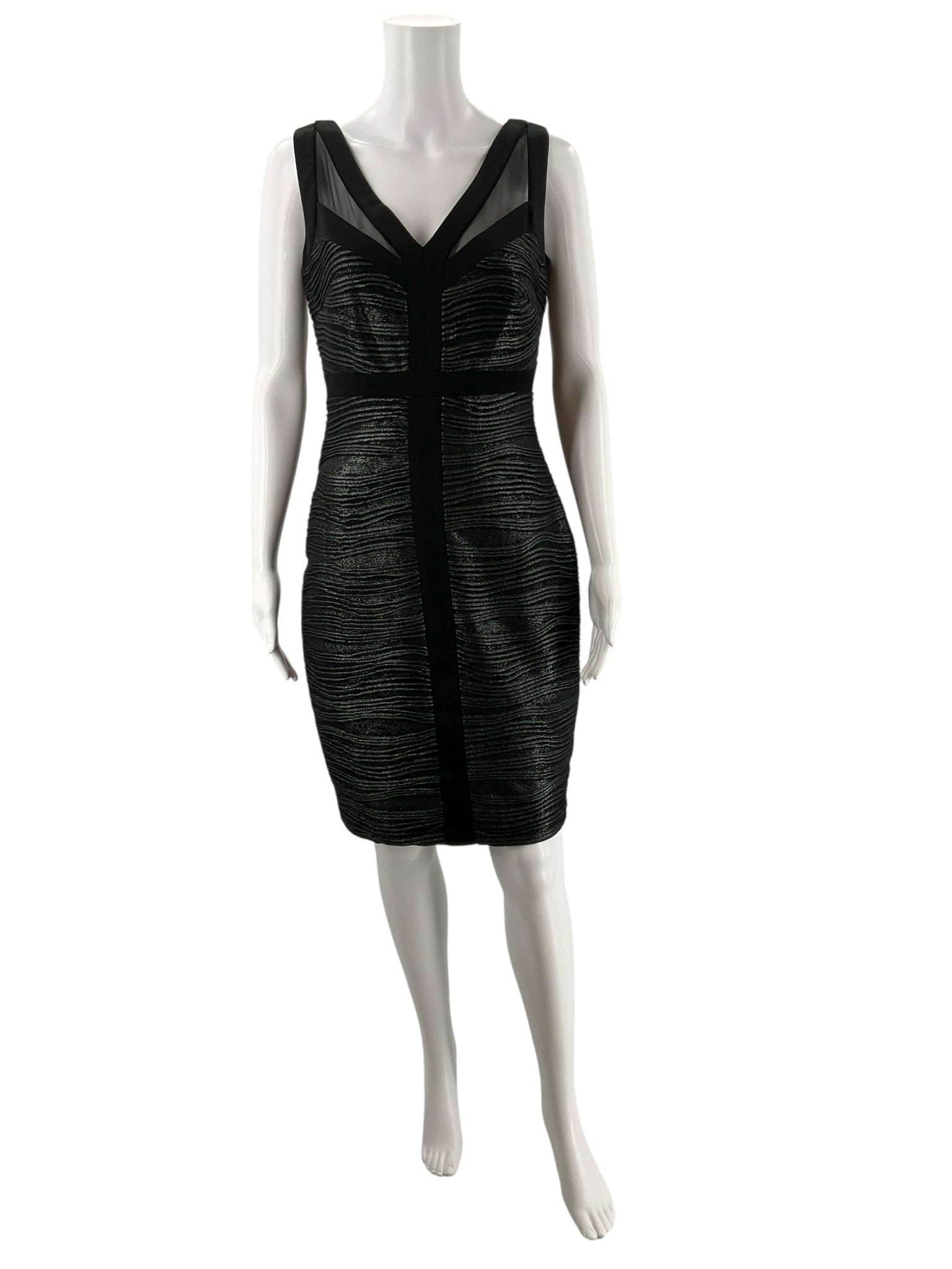 Jax Black/Silver Sparkle Pre-Owned Ladies Dress - Size 4