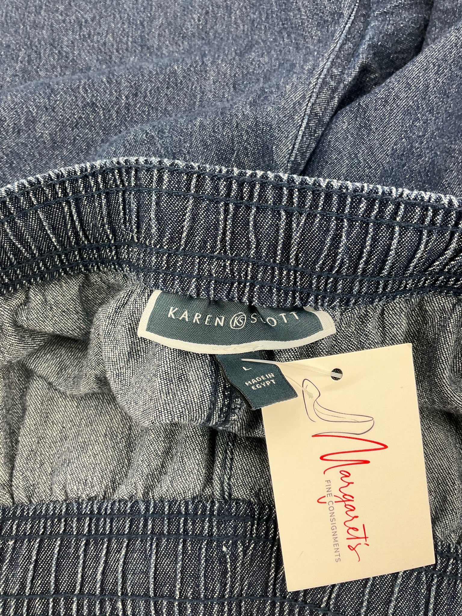 Karen Scott Blue Denim Pre-Owned Ladies Shorts - Size Large