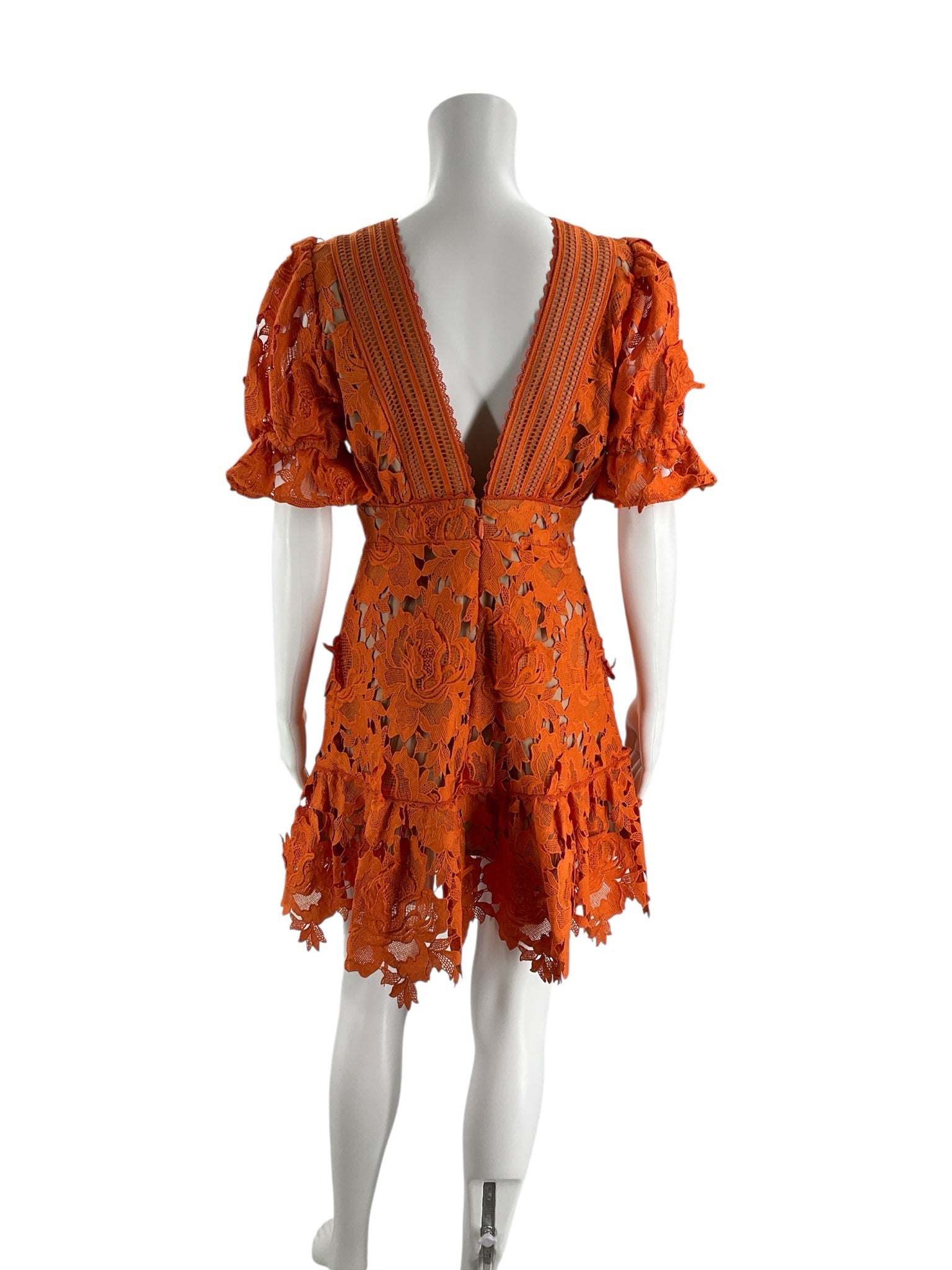 Adelyn Rae Orange/Tan Pre-Owned Ladies Dress - Size Small
