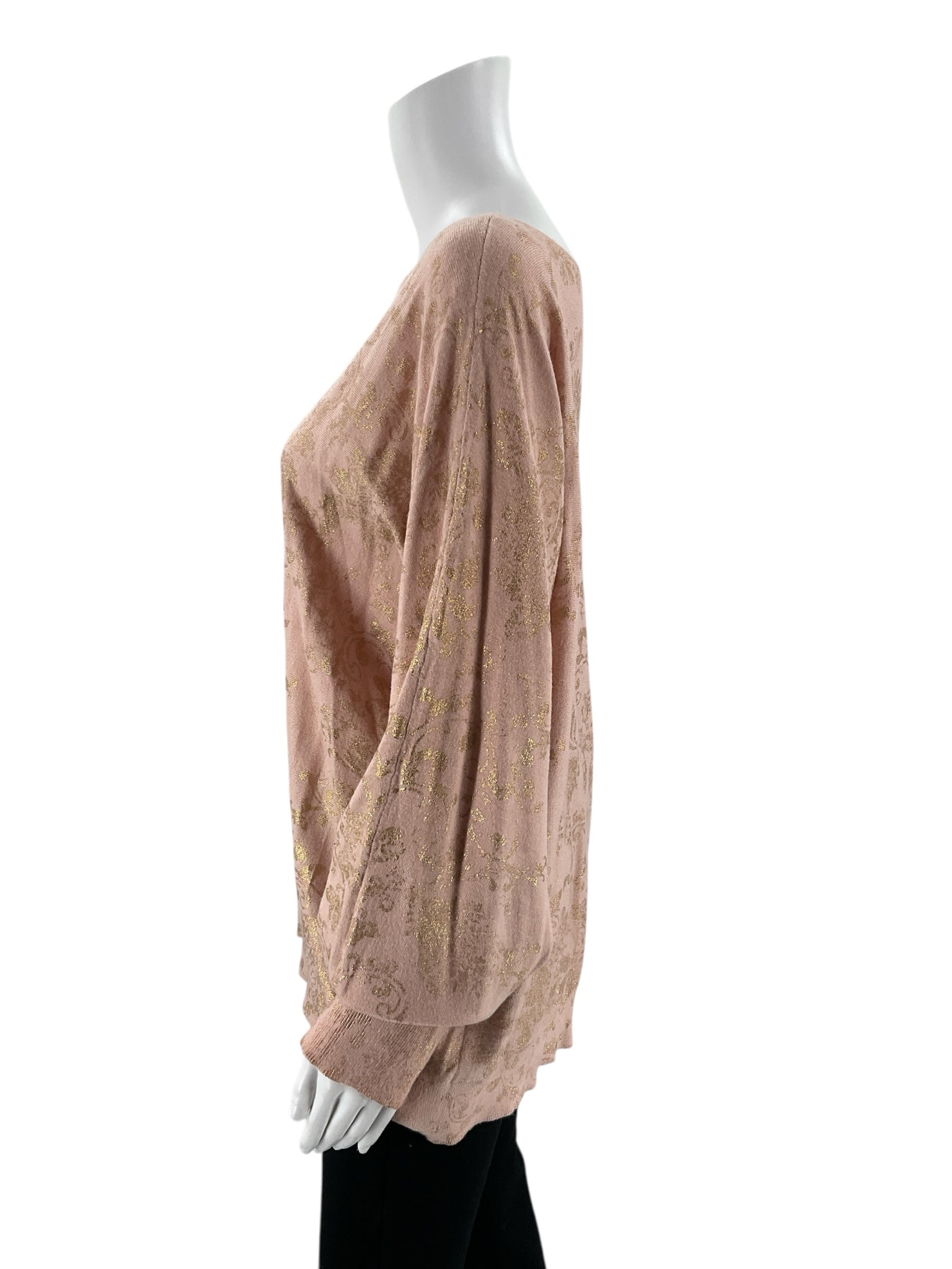 Chico Size XL Blush/Gold Print Pre-Owned Ladies Casual Top -  Size XL