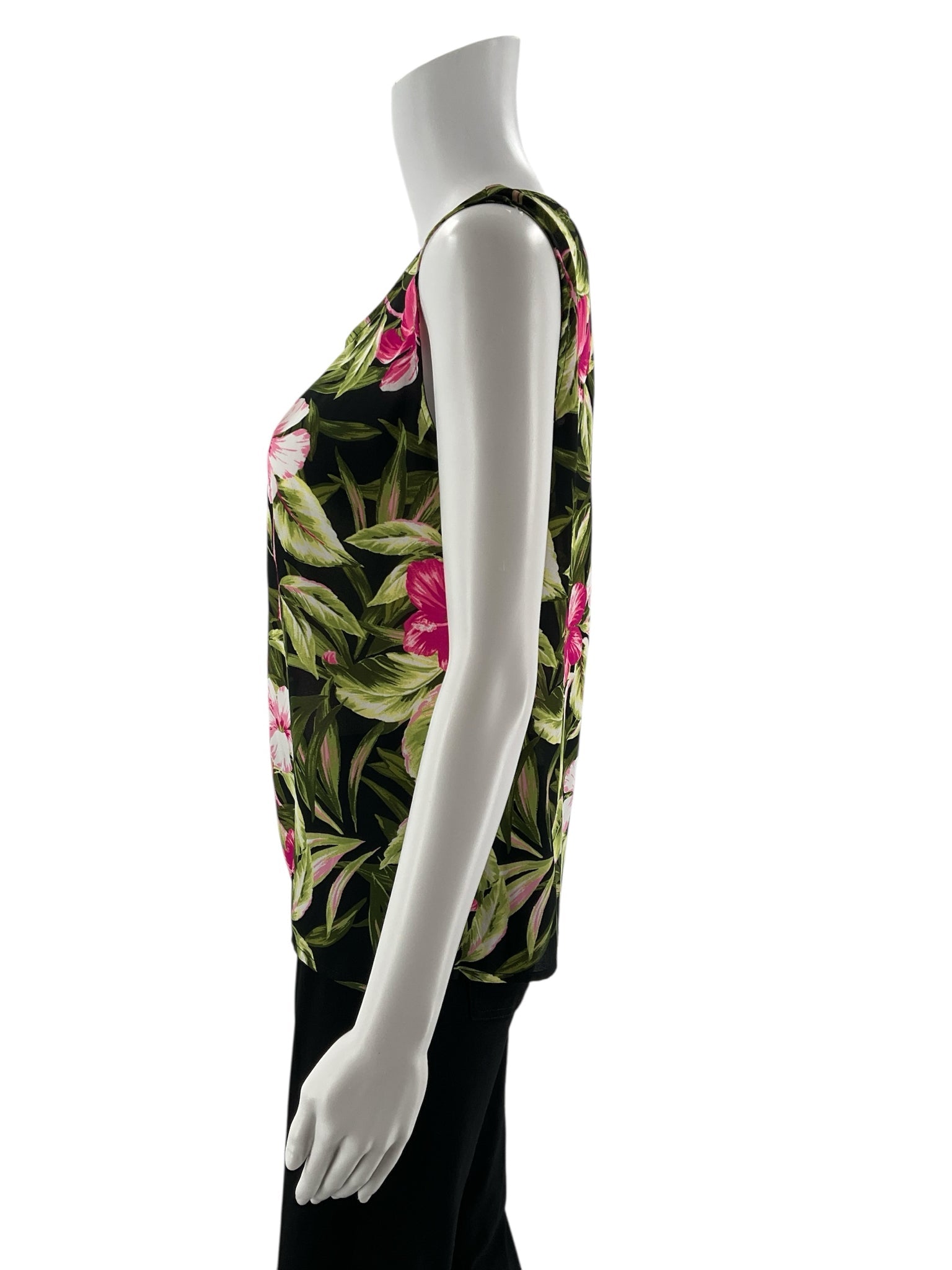 Kasper Green/Multi Floral Pre-Owned Ladies Top - Size Small Petite