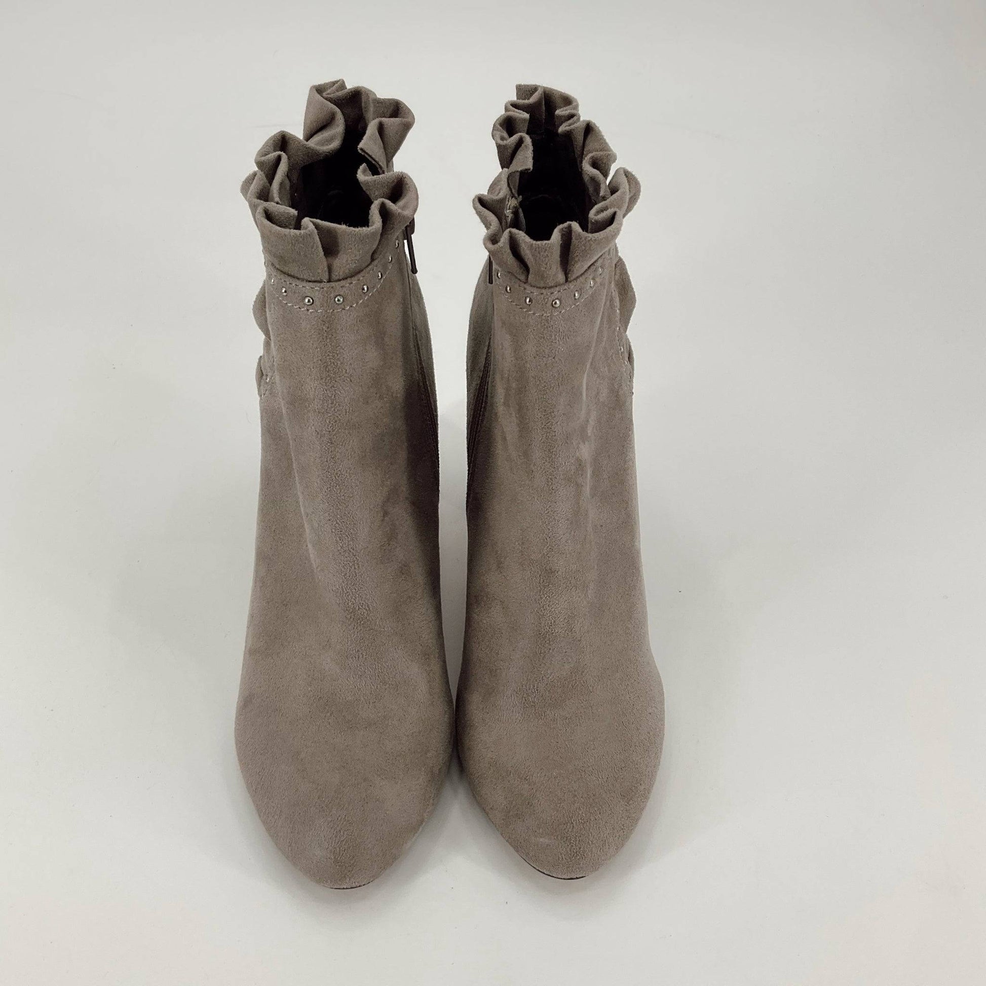 XOXO Tan Suede Pre-Owned Ladies Booties - Size 11 - Margaret’s Fine Consignment