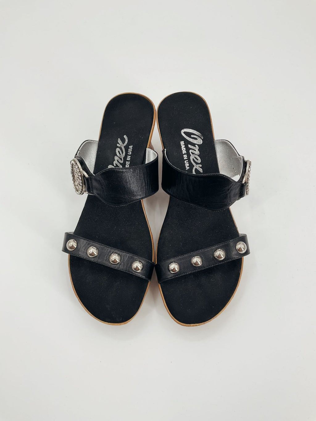 Onex Black Studded Pre-Owned Ladies Sandals - Size 9