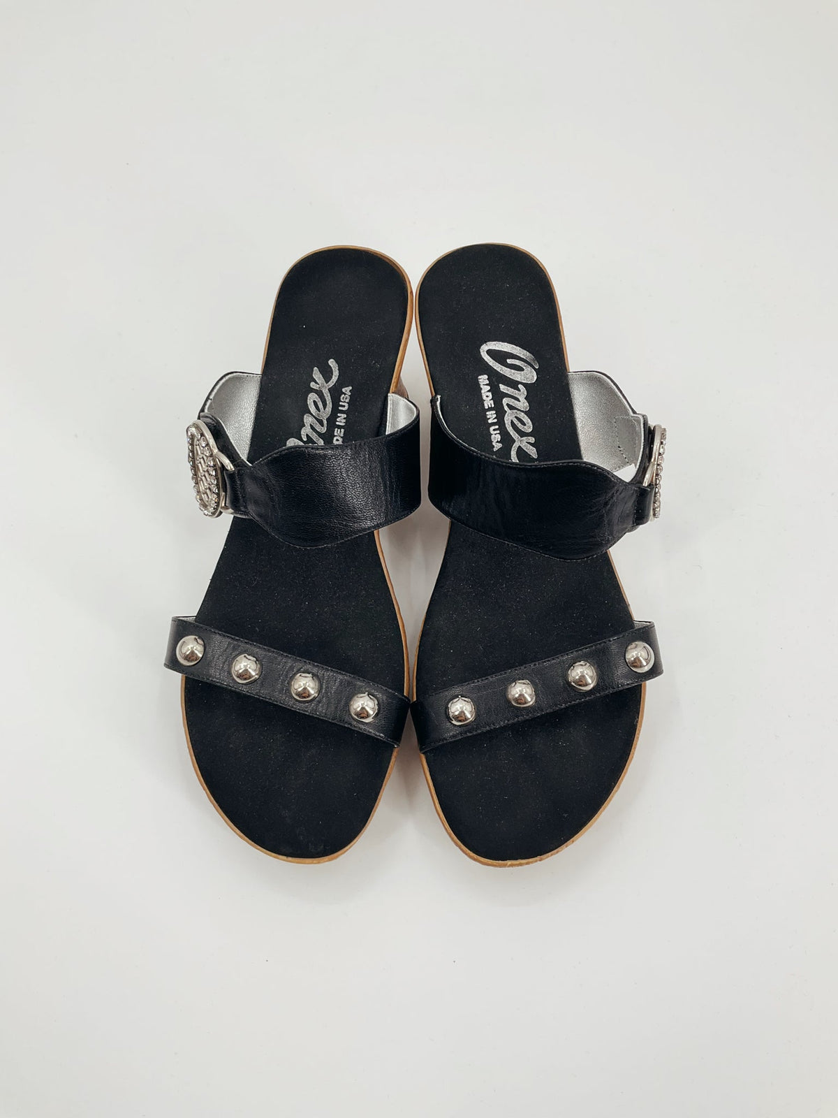 Onex Black Studded Pre-Owned Ladies Sandals - Size 9