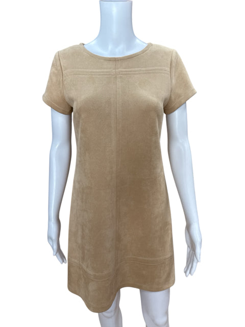 Jude Connally Tan suede Solid Pre-Owned Ladies Dress - Size XS