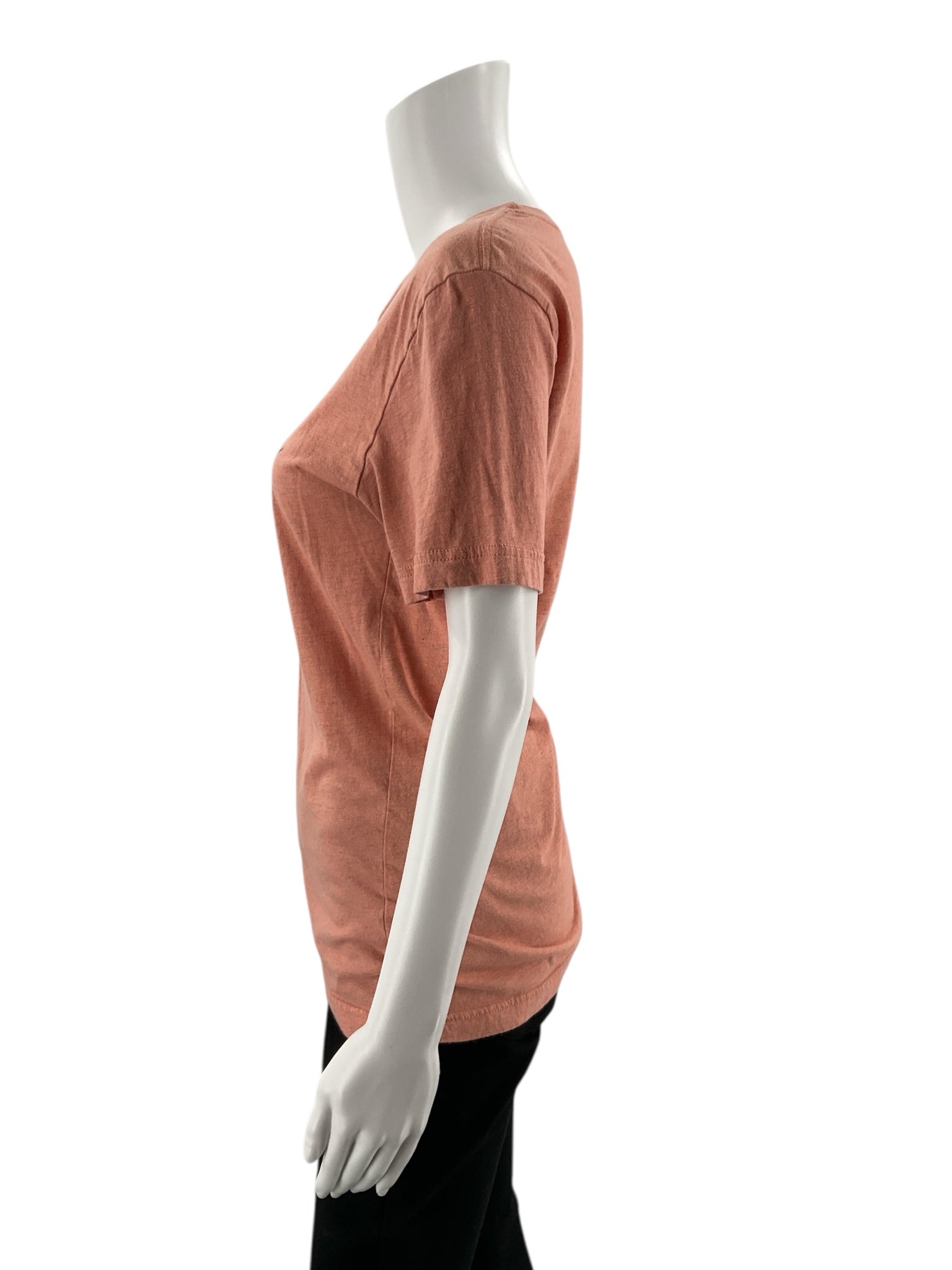 Canvas - Orange/Black Scripted Pre-Owned Ladies Casual Top - Size Small