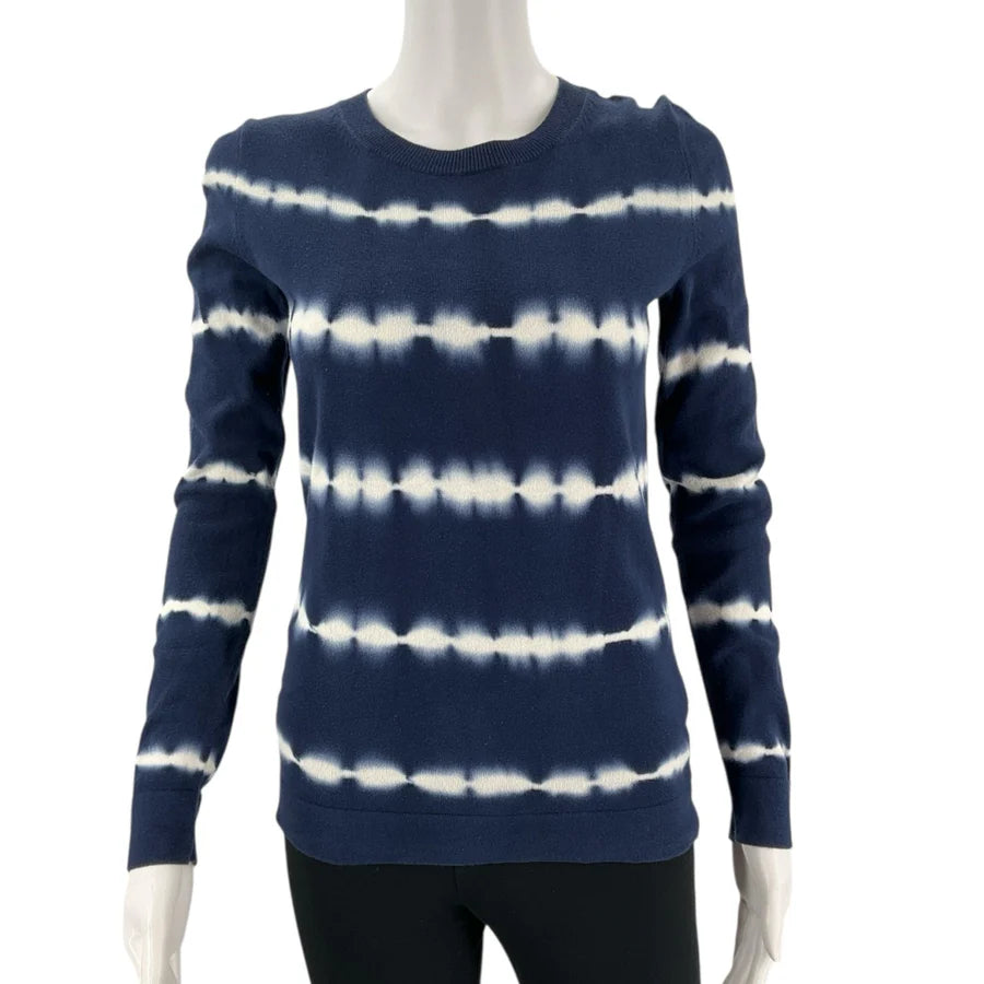 J Crew Navy/White Tye Dye Pre-Owned Ladies Top - Size XS