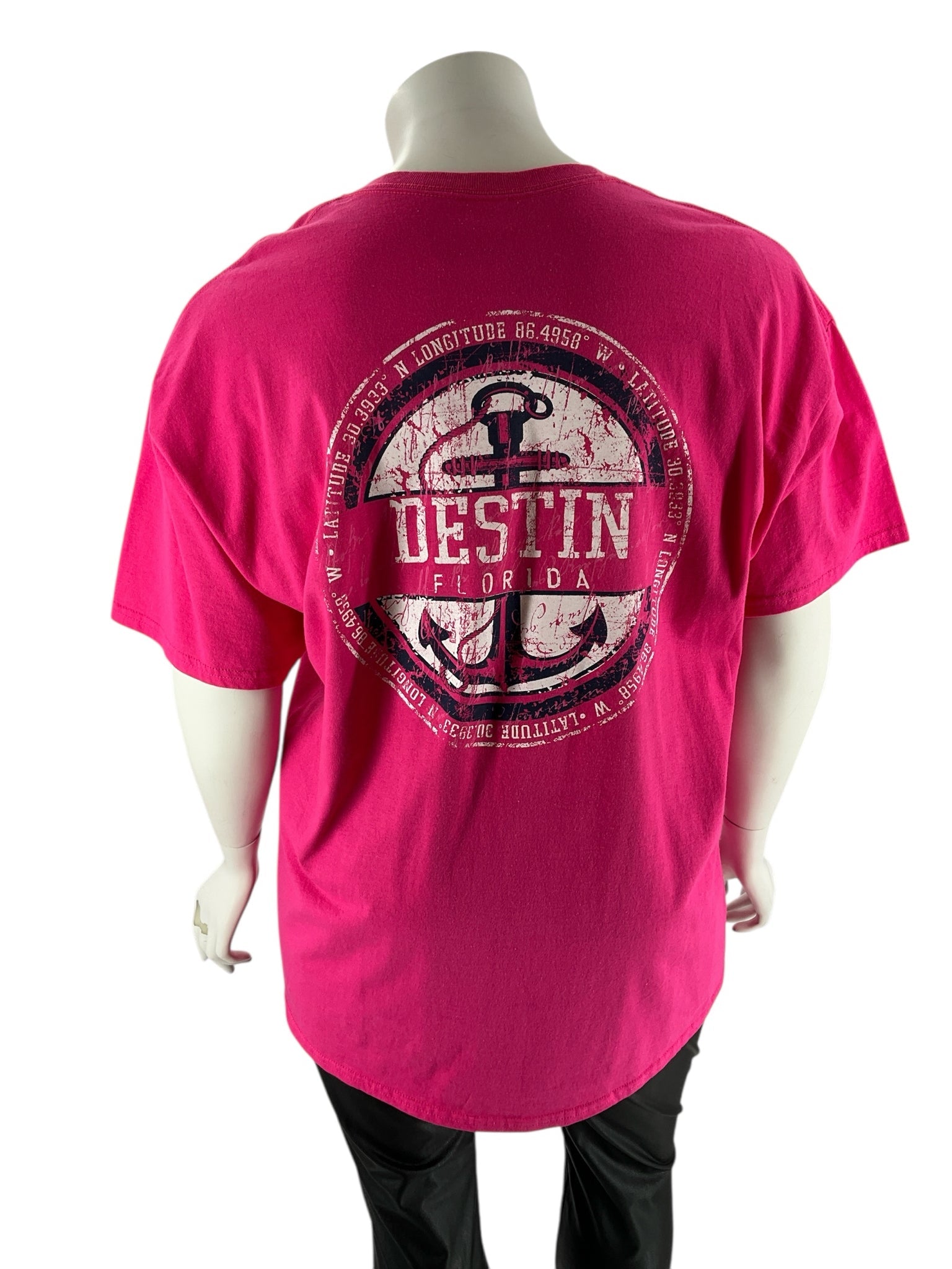 Gildan Pink Print Pre-Owned Ladies Casual Top -  Size 2XL