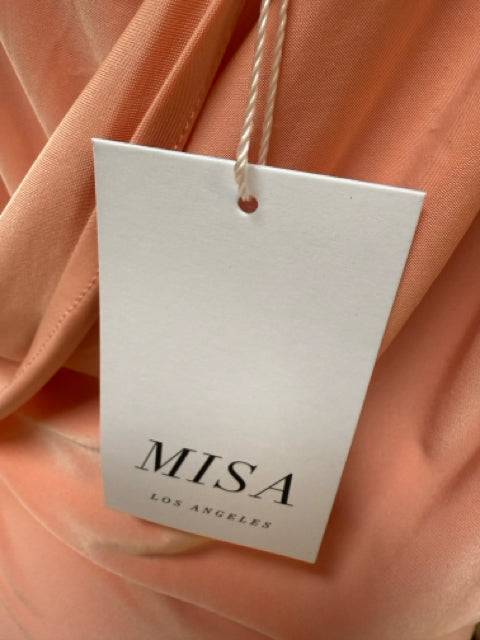 MISA Peach Solid Pre-Owned Ladies New with Tags Dress – Size Medium