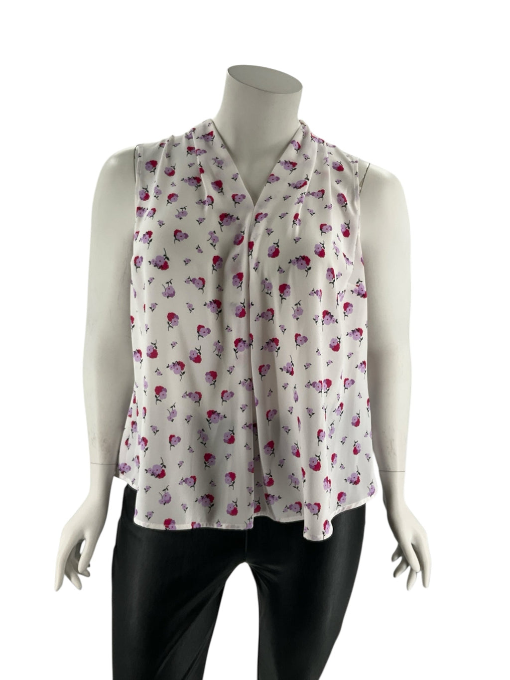 bar 111 White/Pink/Purple Floral Pre-Owned Ladies Sleeveless Top - Size 2X