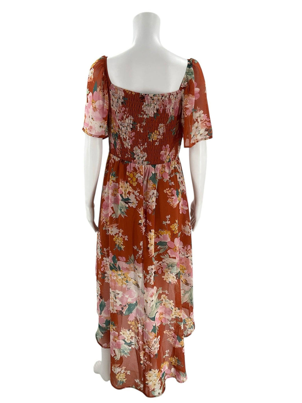 Lily Rose Orange/Pink Floral Ladies Pre-Owned Dress - Size XL - Margaret’s Fine Consignment