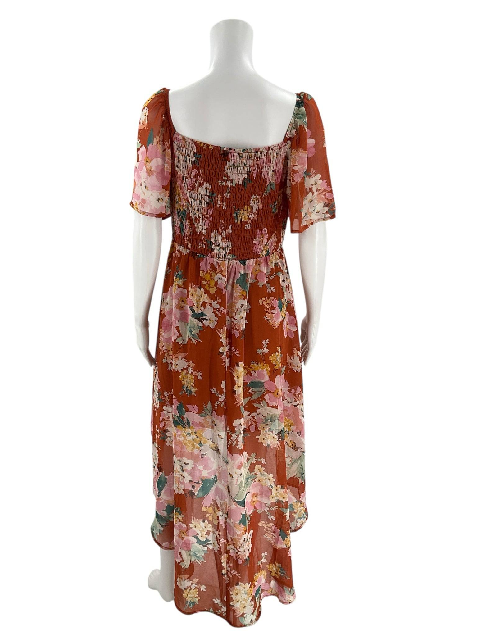 Lily Rose Orange/Pink Floral Ladies Pre-Owned Dress - Size XL - Margaret’s Fine Consignment