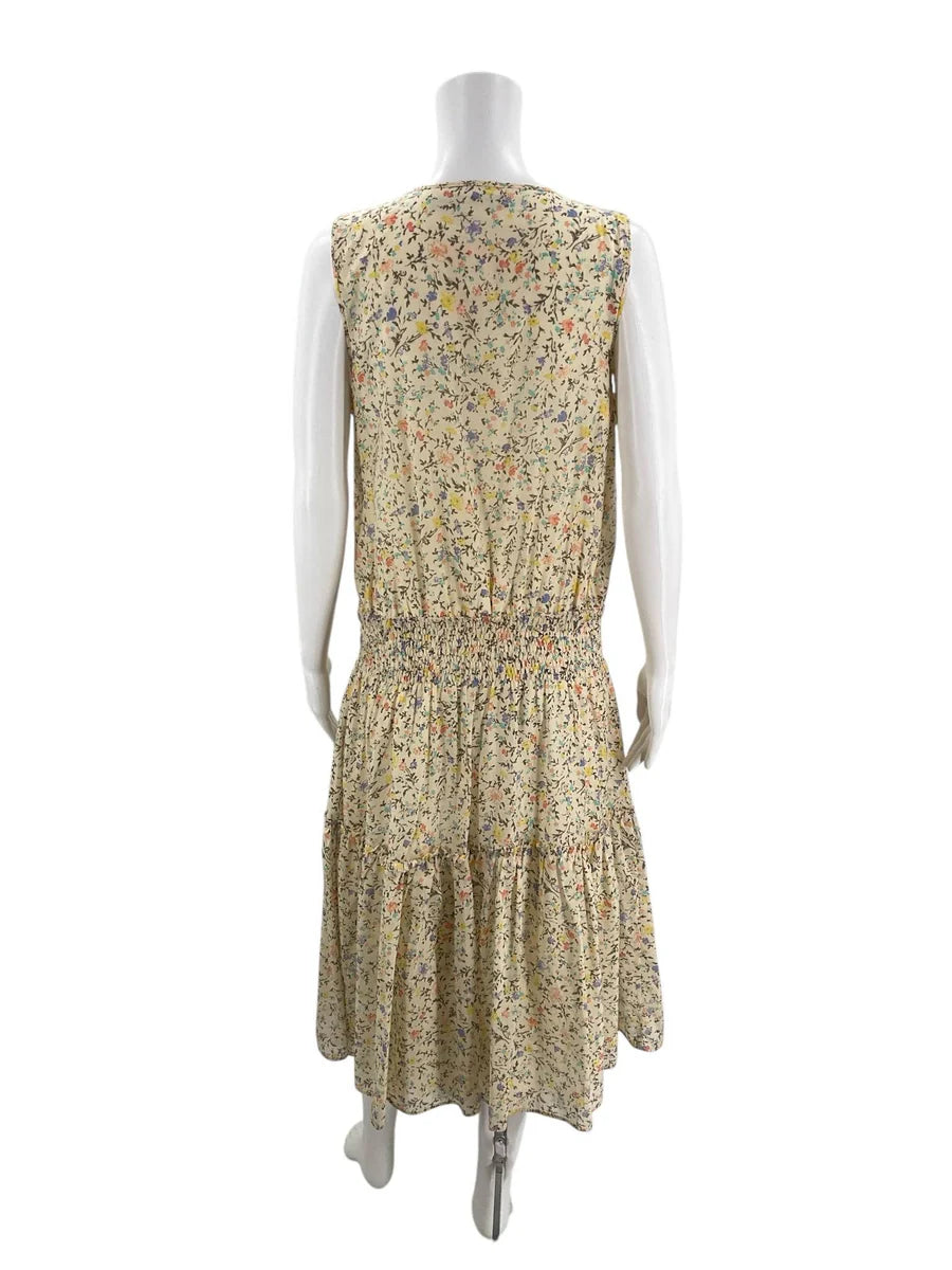 Lauren Cream Floral Pre-Owned Ladies Dress - Size 10
