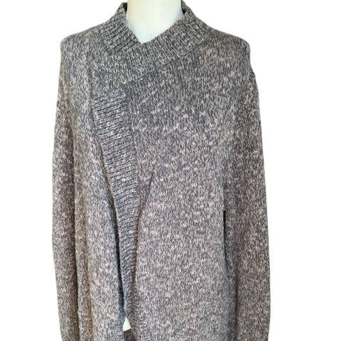 Cabi Shrug Size XL in brown cotton with open front design, available at Margaret’s Fine Consignments. Cozy layering piece for fall outfits.