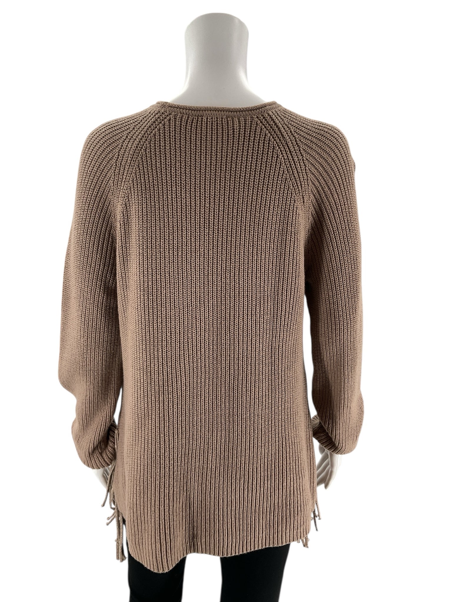 Chico - Taupe Solid Pre-Owned Ladies Casual Top - Size Medium