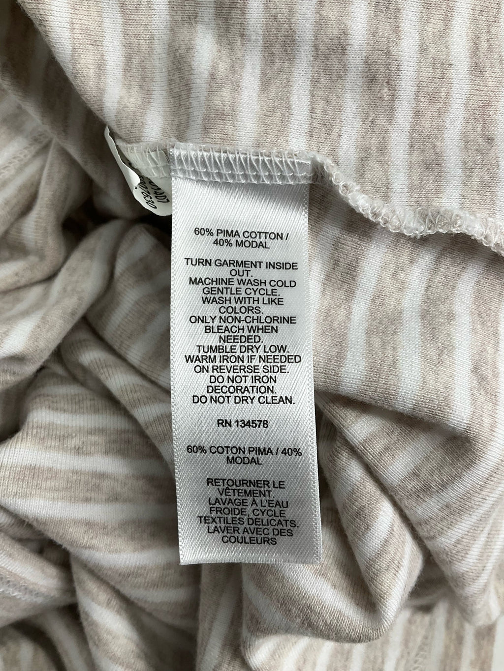 Vineyard Vines Tan/White Stripe Pre-Owned Ladies Top - Size 3X