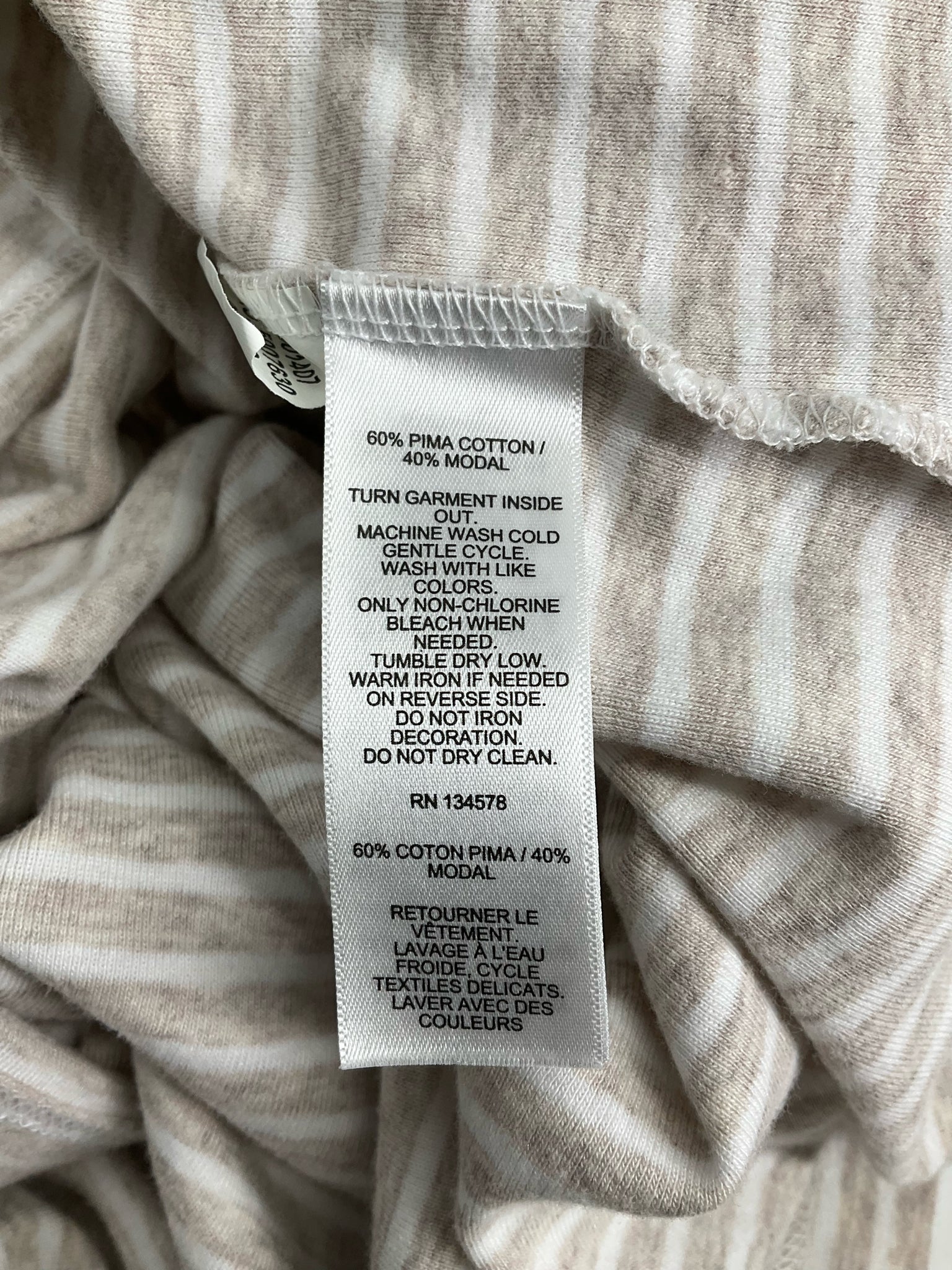 Vineyard Vines Tan/White Stripe Pre-Owned Ladies Top - Size 3X