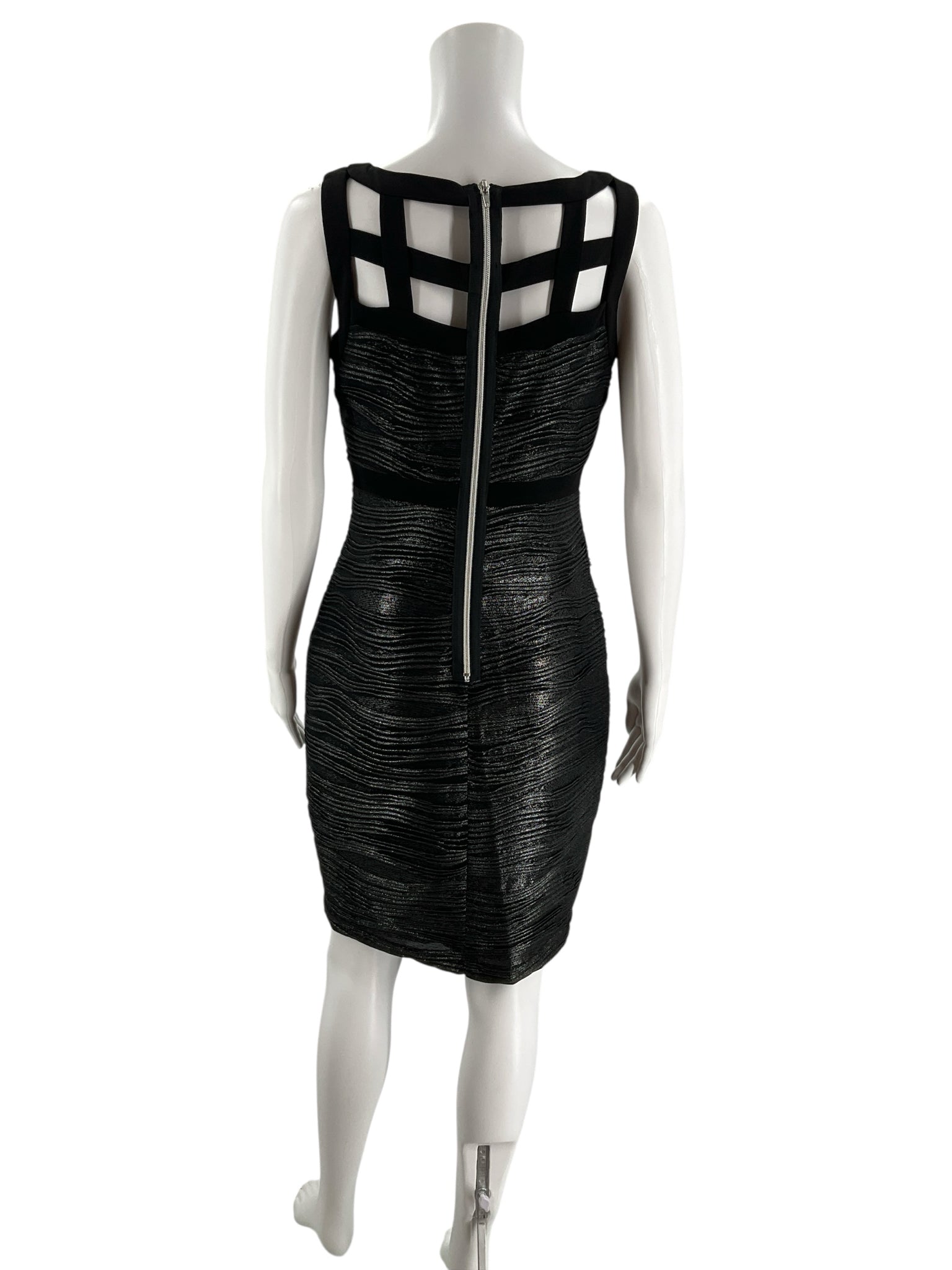 Jax Black/Silver Sparkle Pre-Owned Ladies Dress - Size 4