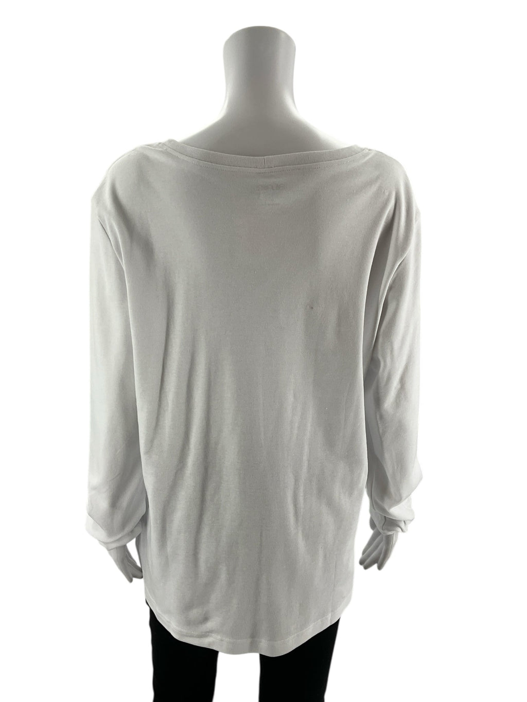 Blair - White Solid Pre-Owned Ladies Casual Top - Size Large